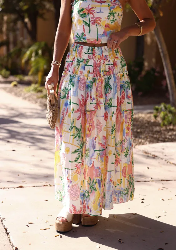 Painted Palms Skirt sold by LANE 201