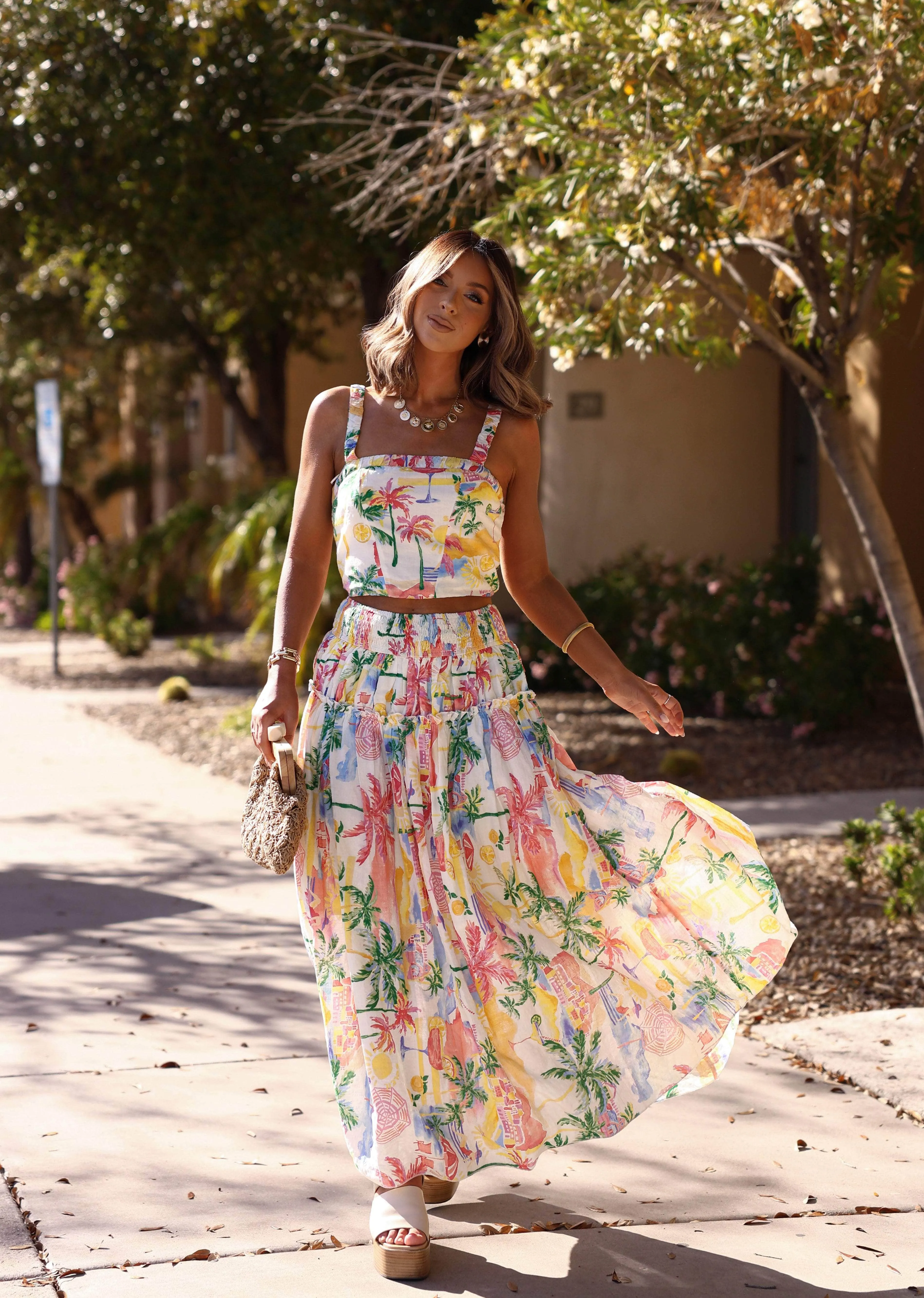 Painted Palms Skirt sold by LANE 201 product image thumbnail 4