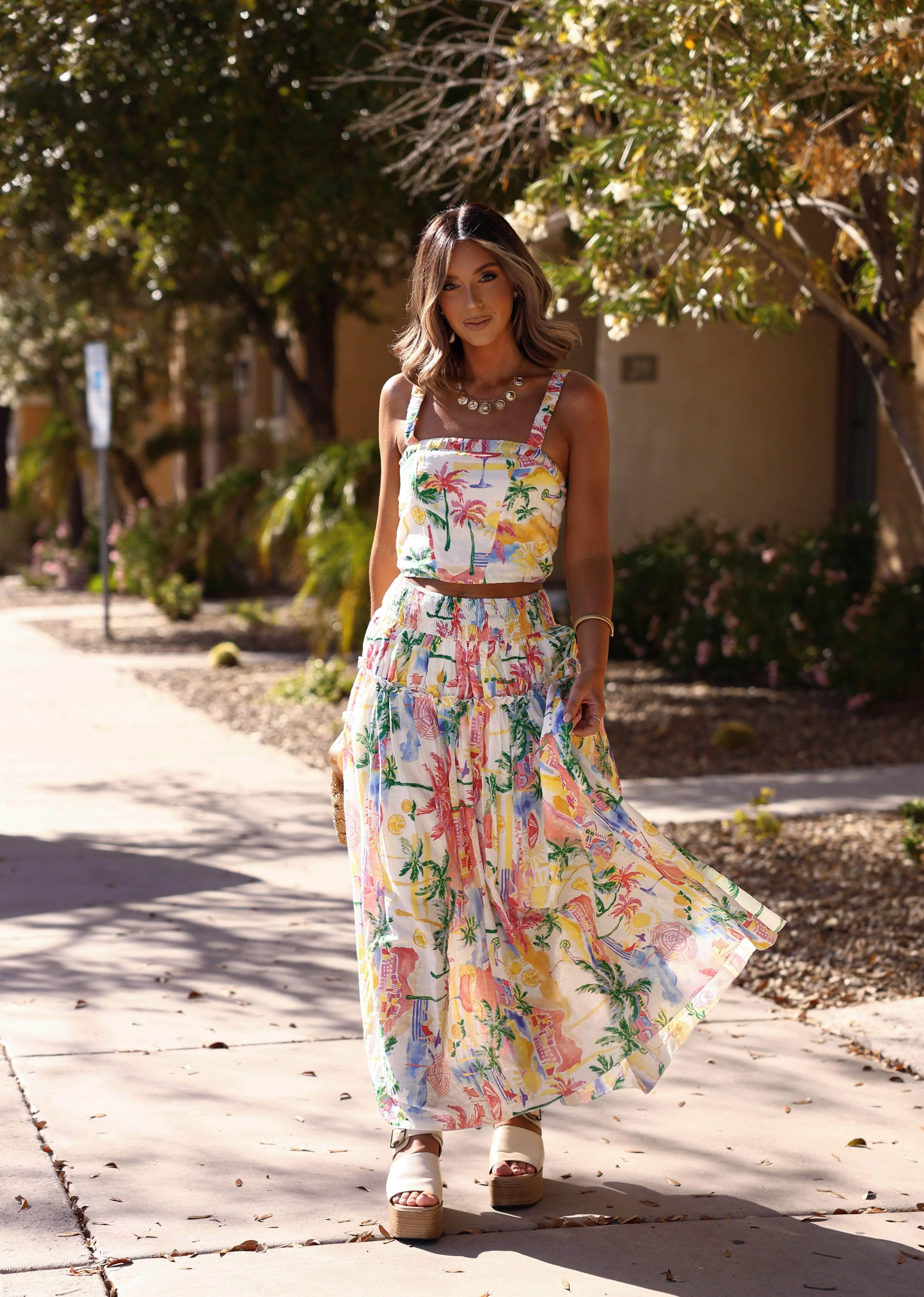 Painted Palms Skirt sold by LANE 201 product image thumbnail 5