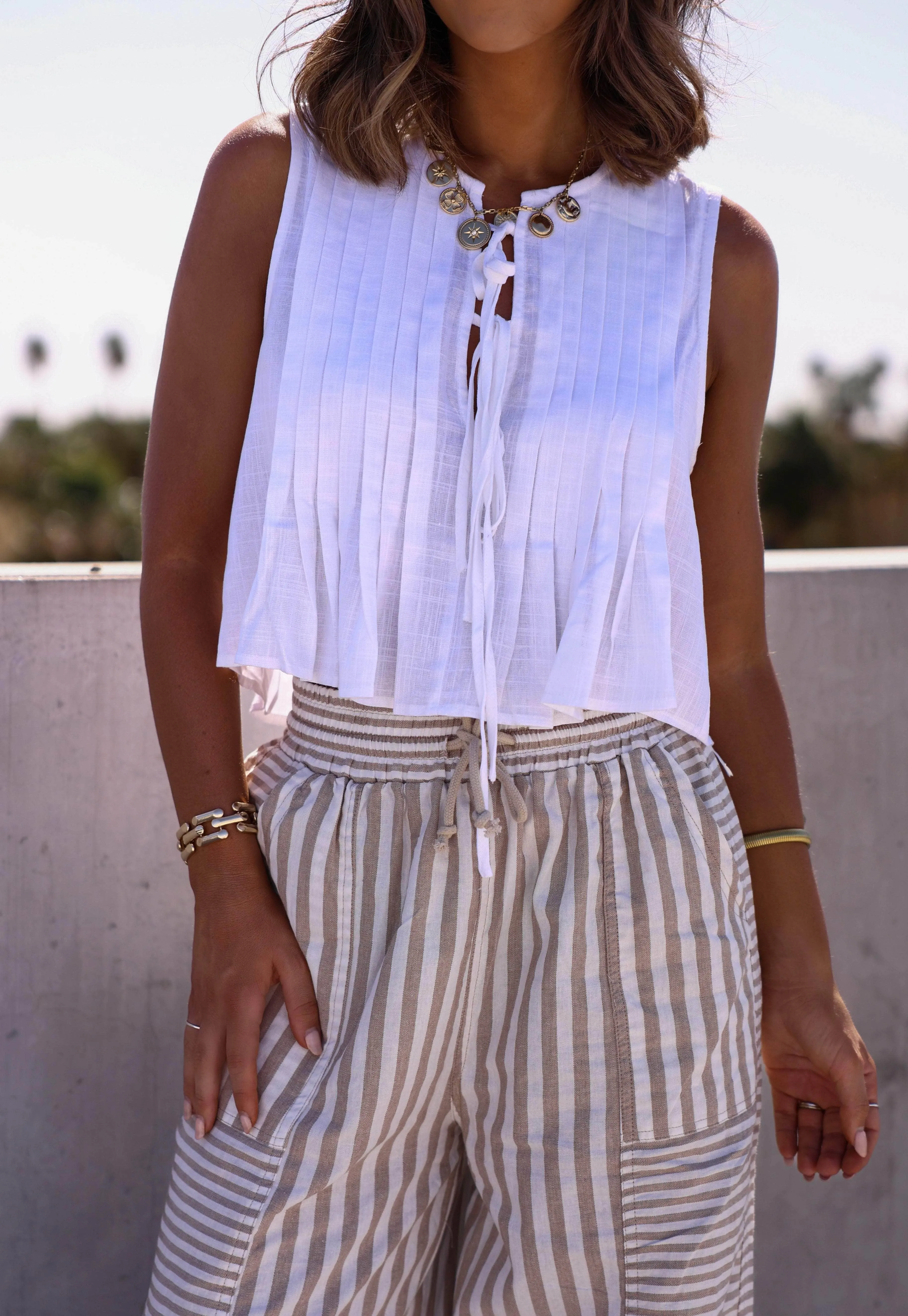 Pleated Tie Tank sold by LANE 201 product image thumbnail 3