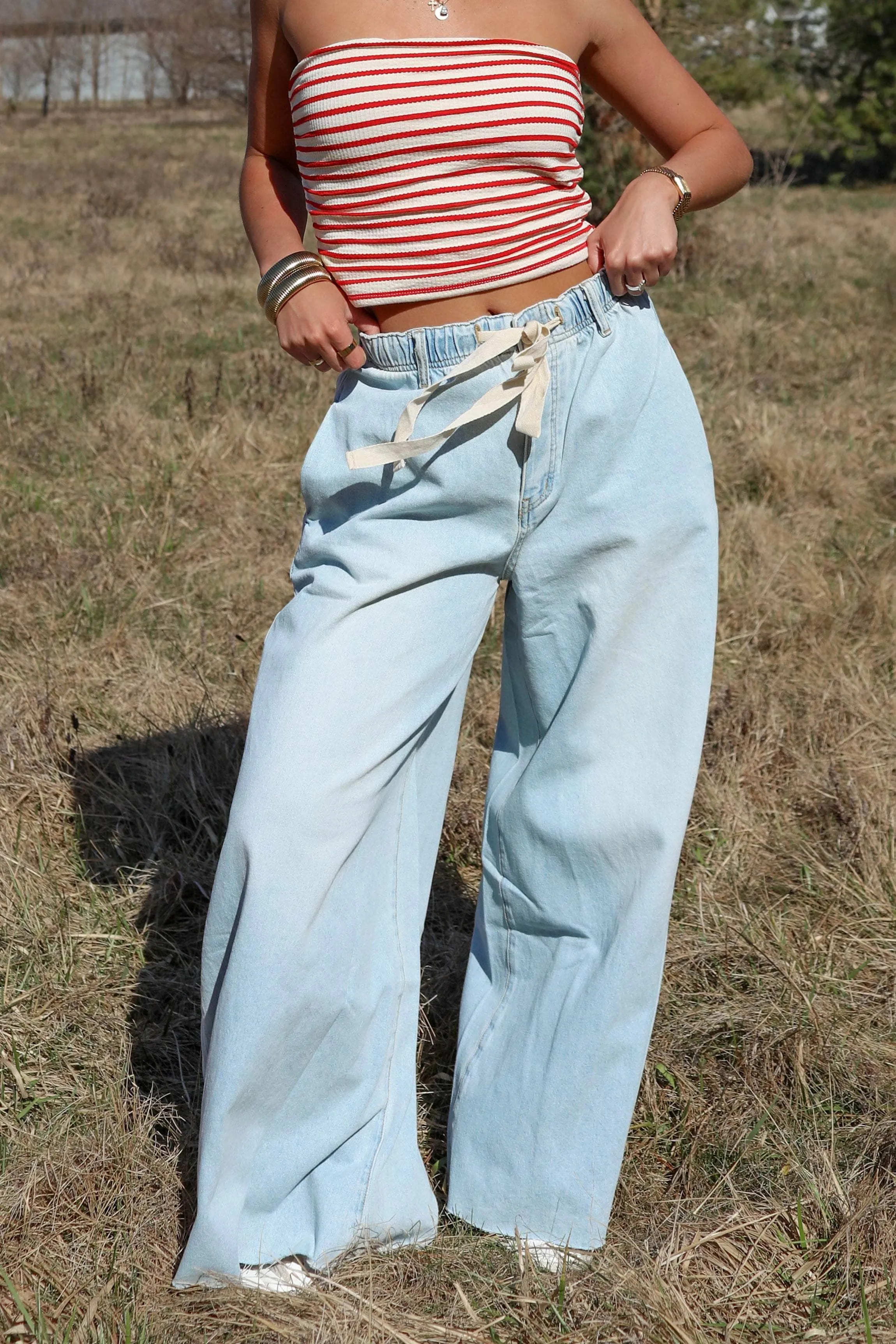 Sky High Wide Leg Denim sold by LANE 201