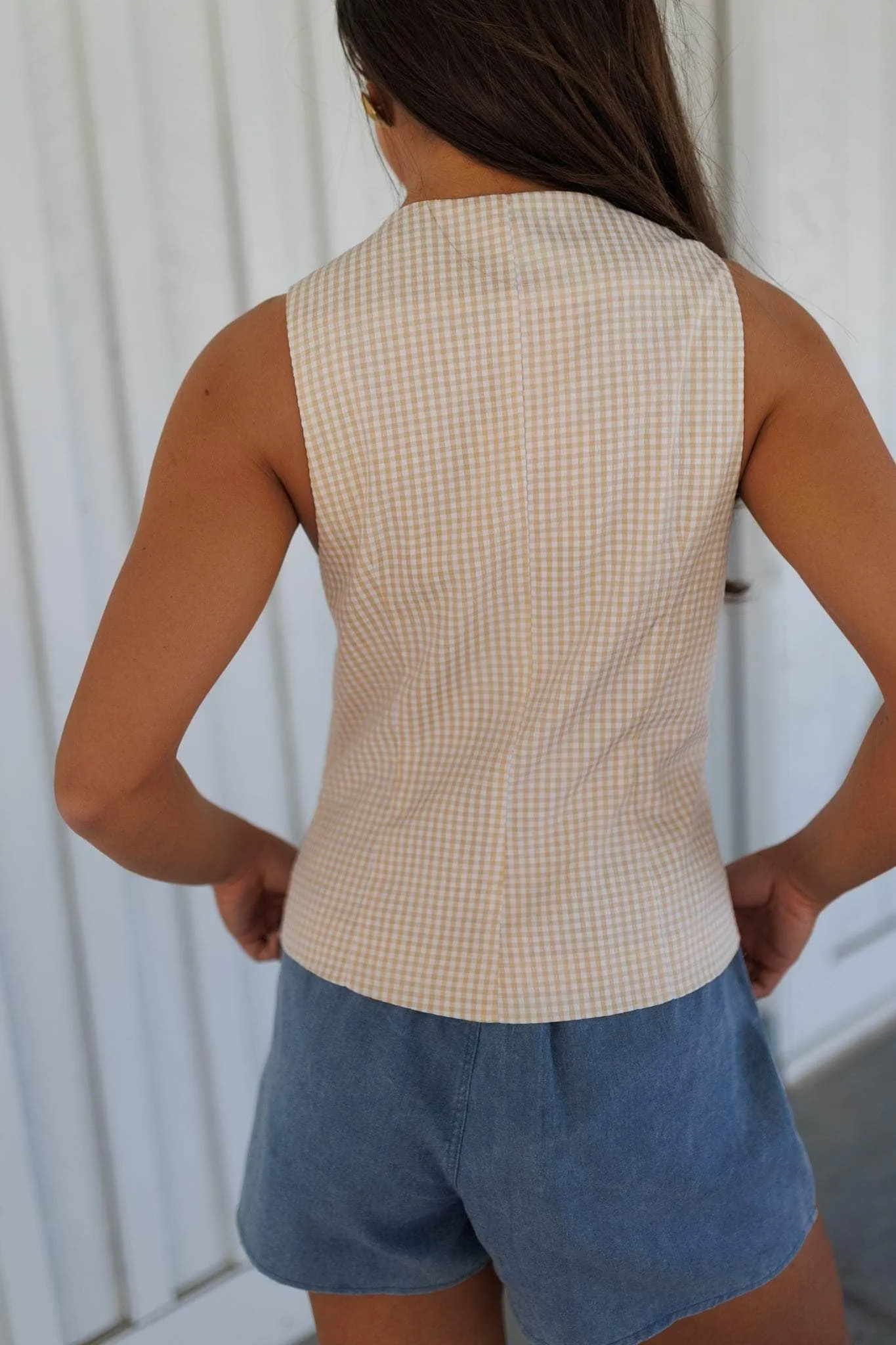 Gingham Vest Top sold by LANE 201 product image thumbnail 2