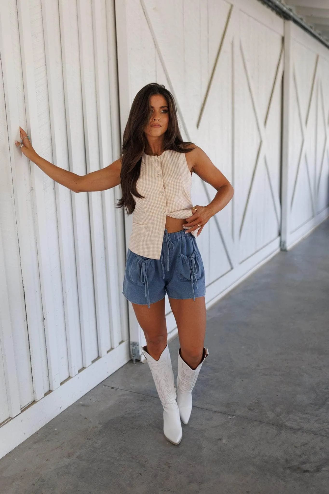 Gingham Vest Top sold by LANE 201 product image thumbnail 4