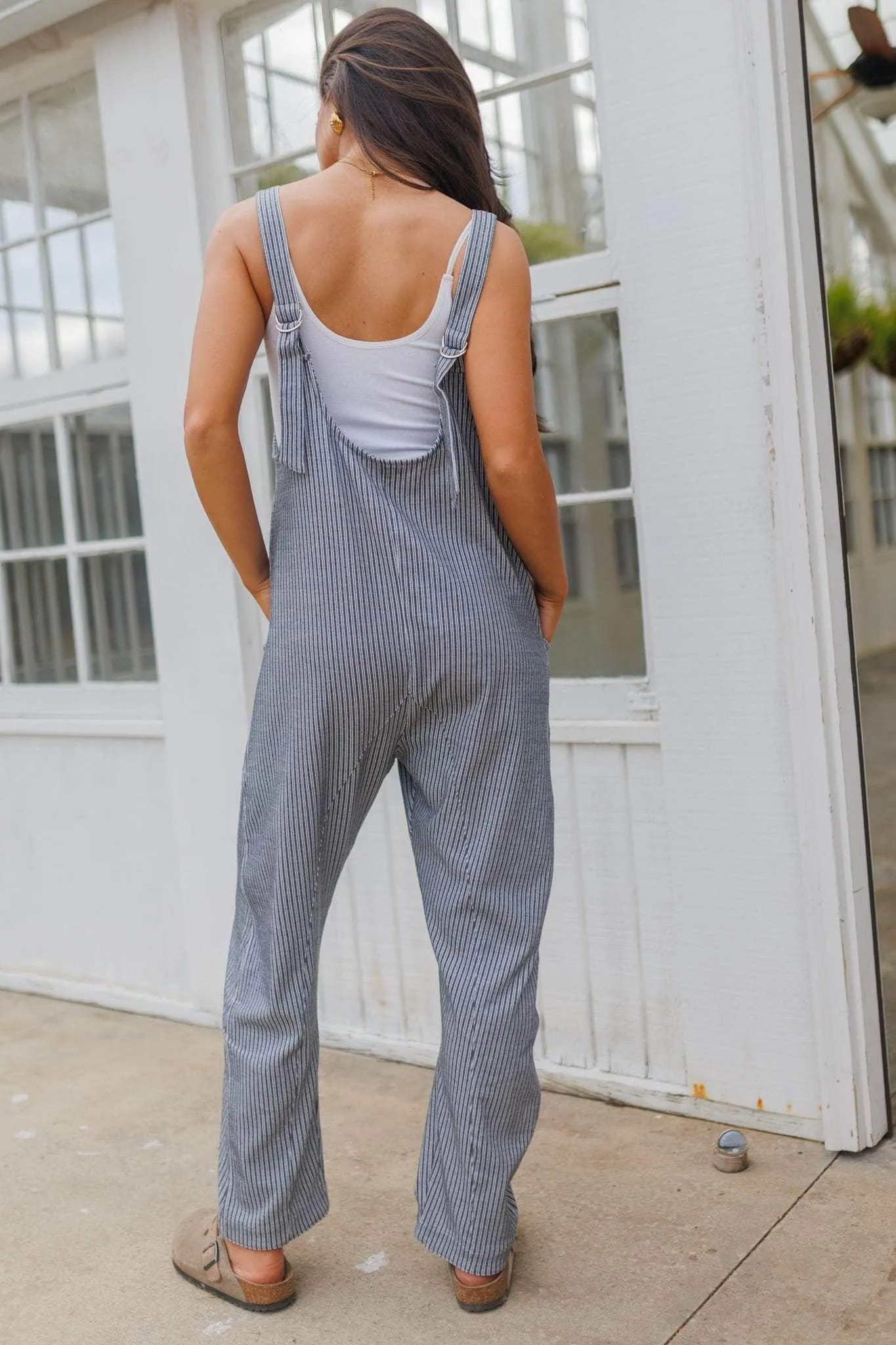 Scoop Neck Striped Overalls sold by LANE 201 product image thumbnail 5