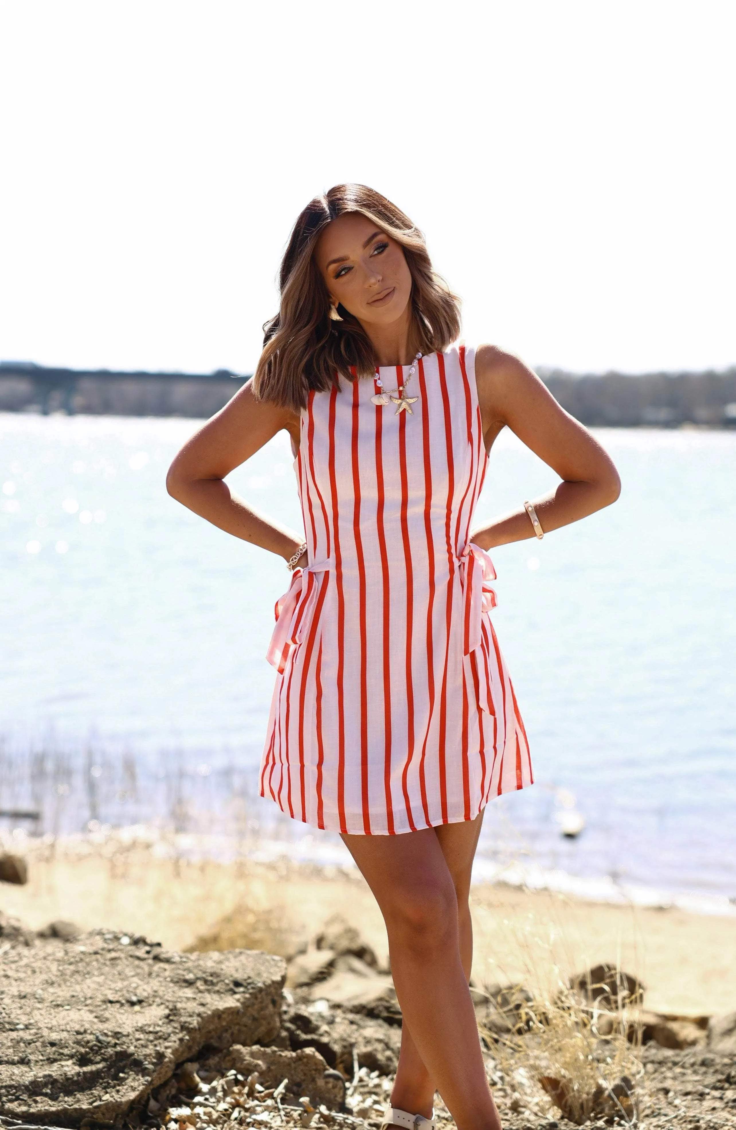 Red Smooth Sailing Dress sold by LANE 201 product image thumbnail 5