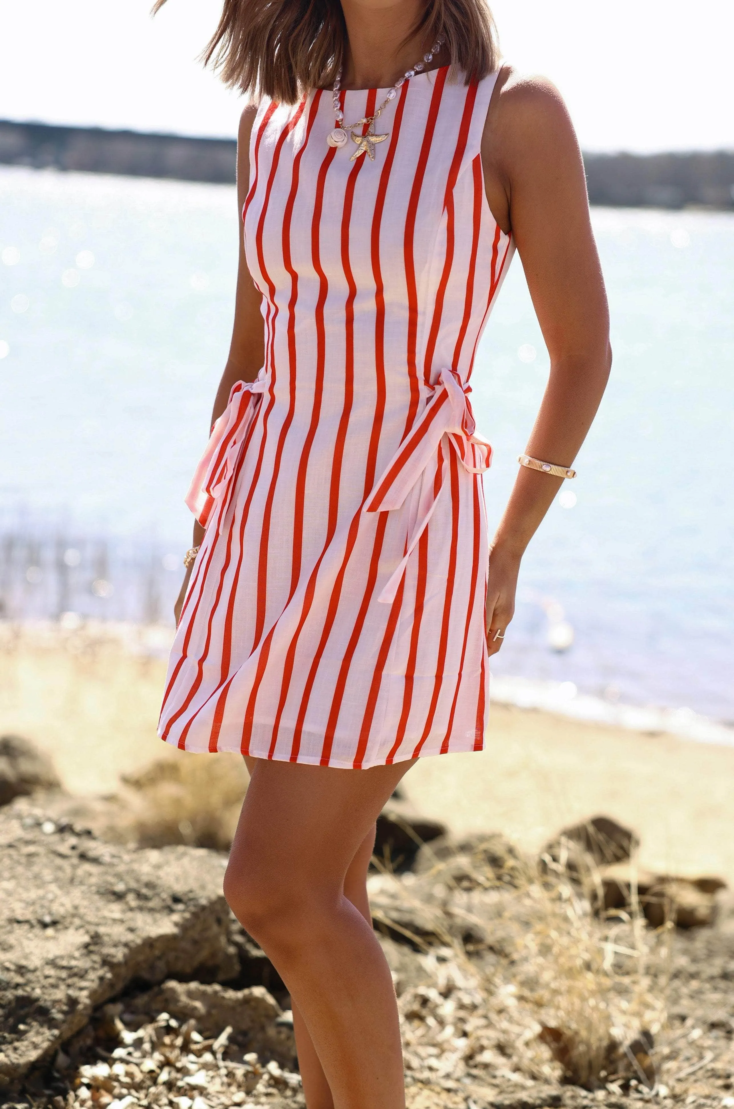 Red Smooth Sailing Dress sold by LANE 201 product image thumbnail 3