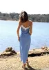 Chambray Lace Midi Dress sold by LANE 201