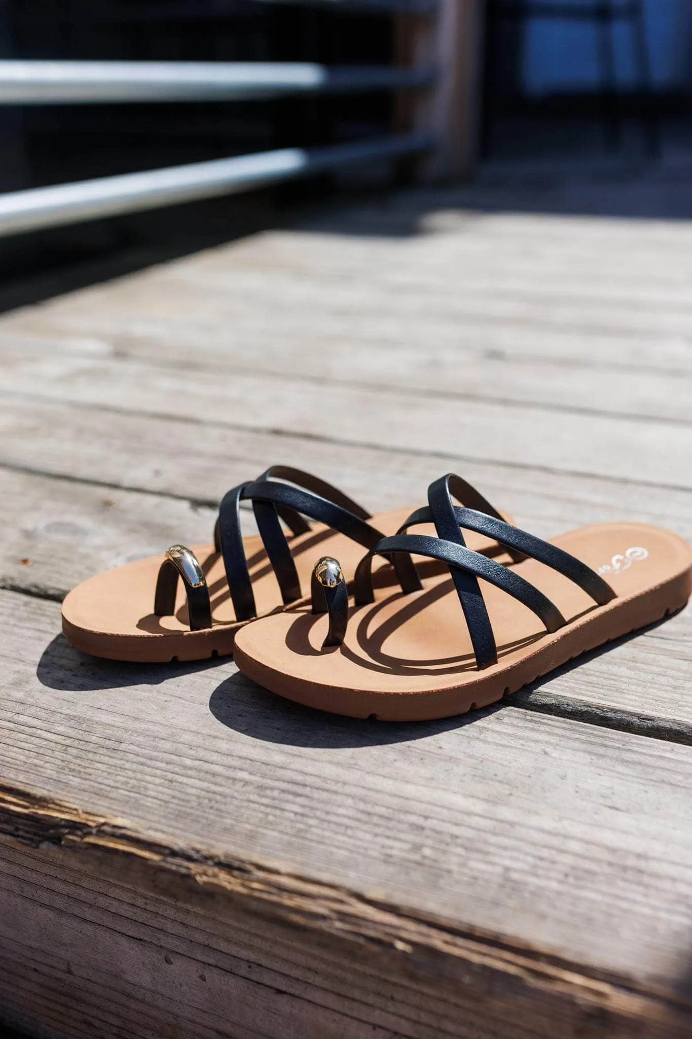 Black Toe Ring Sandal sold by LANE 201 product image thumbnail 3