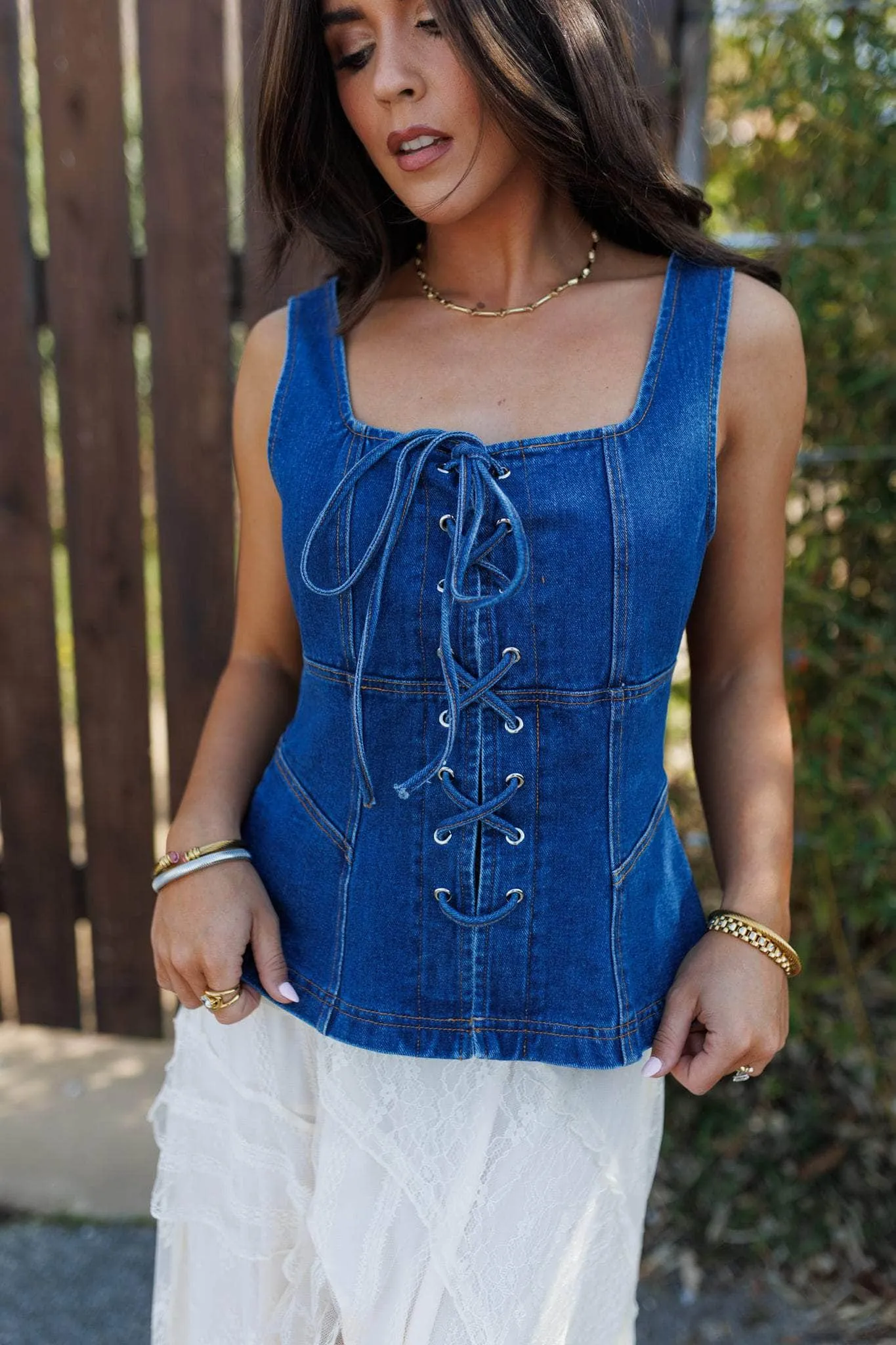 Southern Ties Denim Tank sold by LANE 201 product image thumbnail 2