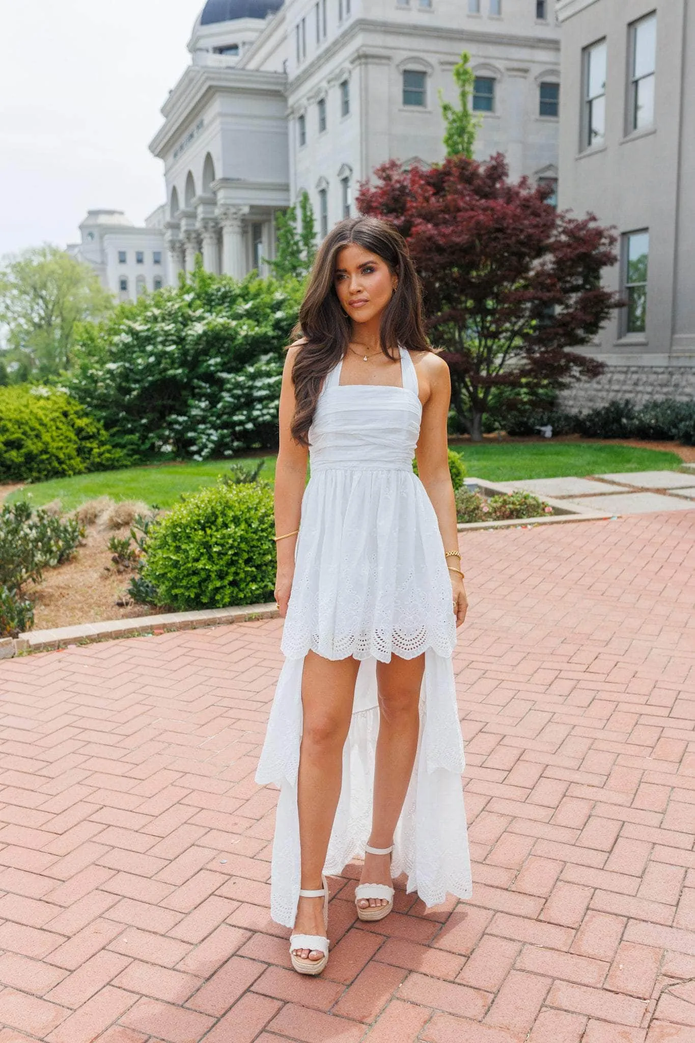 Eyelet High Low Maxi Dress sold by LANE 201 product image thumbnail 5