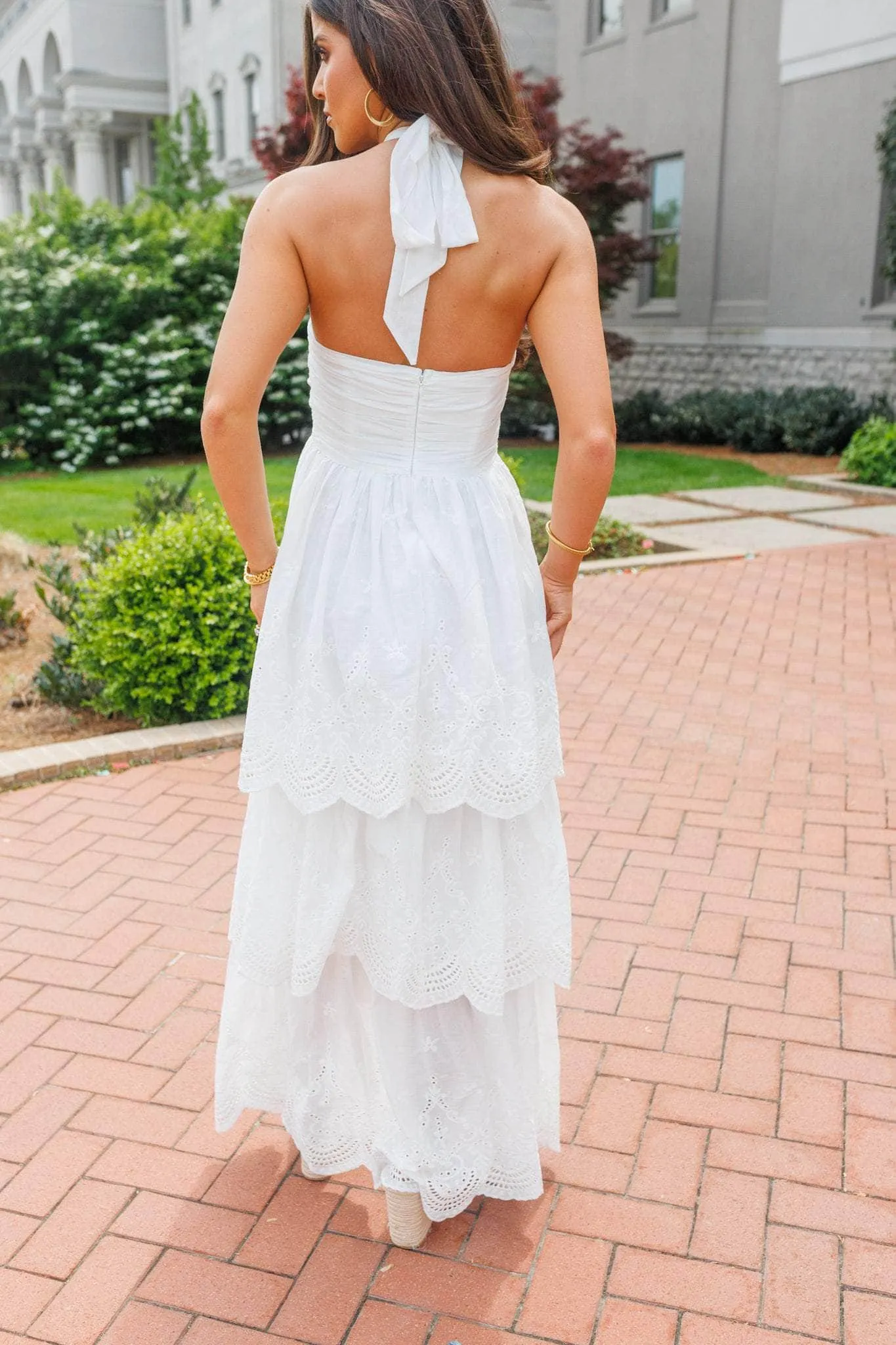 Eyelet High Low Maxi Dress sold by LANE 201 product image thumbnail 2