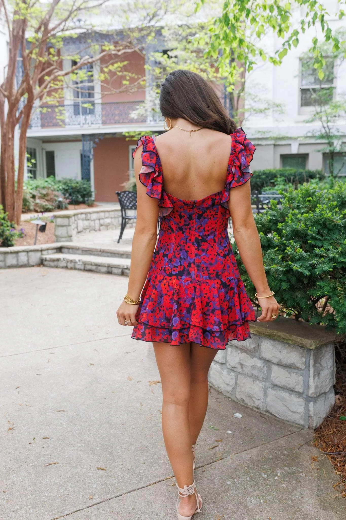 Red Floral Pattern Dress sold by LANE 201 product image thumbnail 2