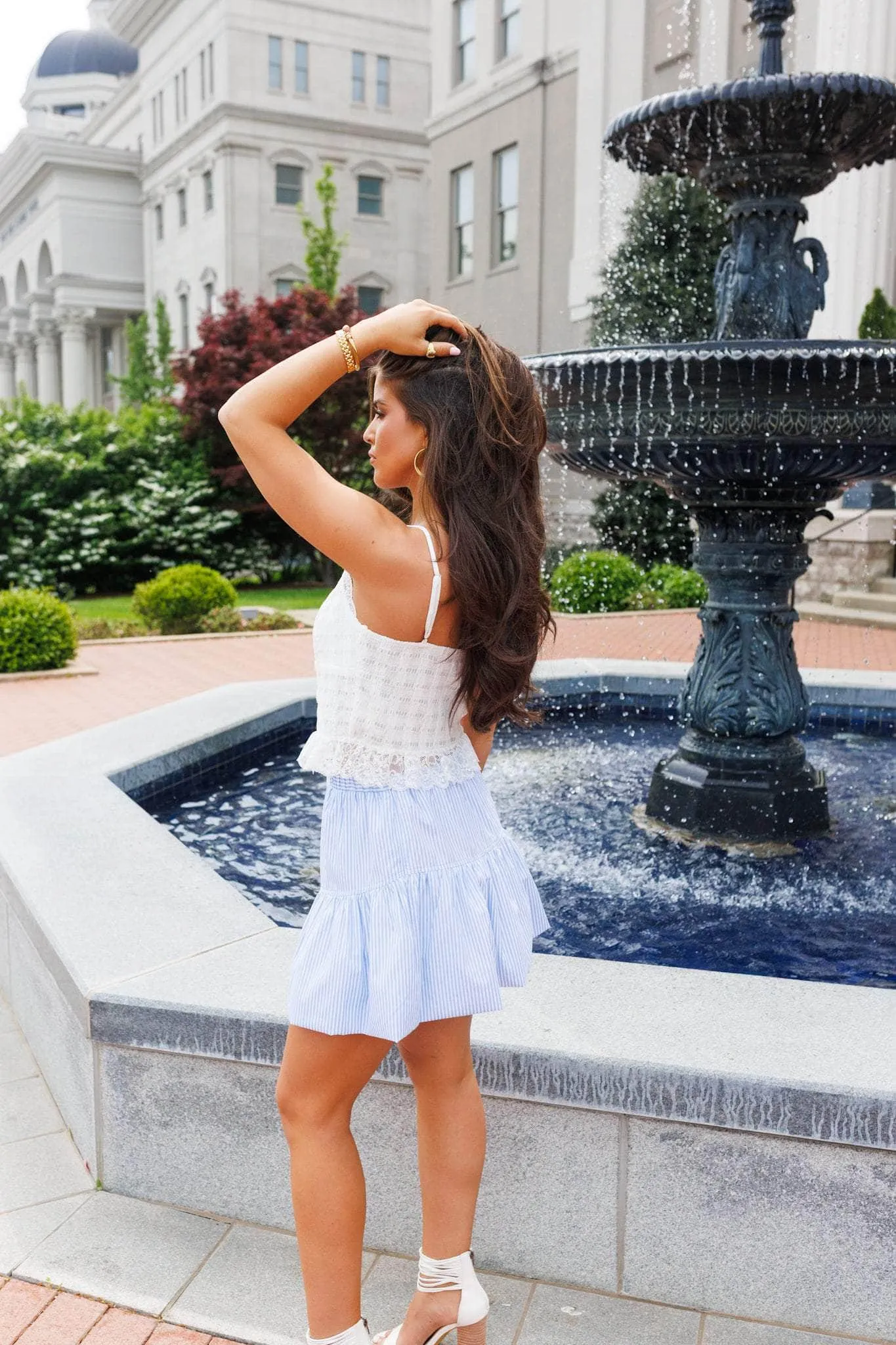 Blue Striped Bubble Skirt sold by LANE 201 product image thumbnail 2