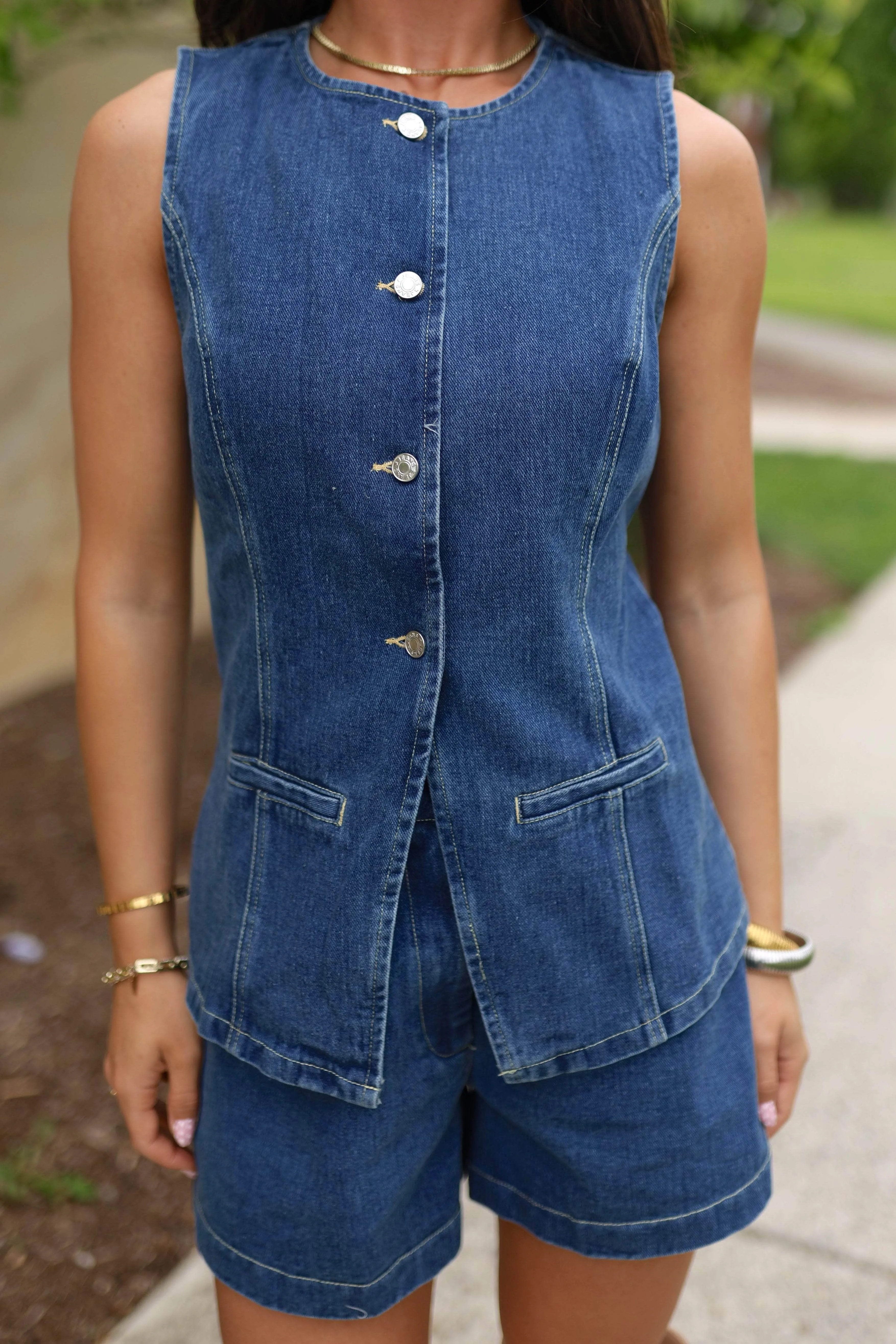 Melrose Denim Vest sold by LANE 201 product image thumbnail 2