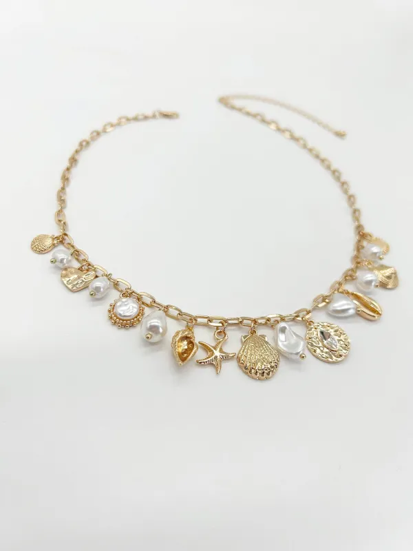 Seashell Charm Necklace sold by LANE 201