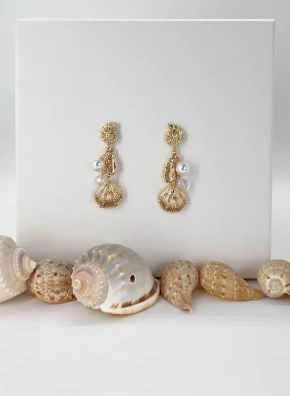 Puka Shell Drop Earrings sold by LANE 201