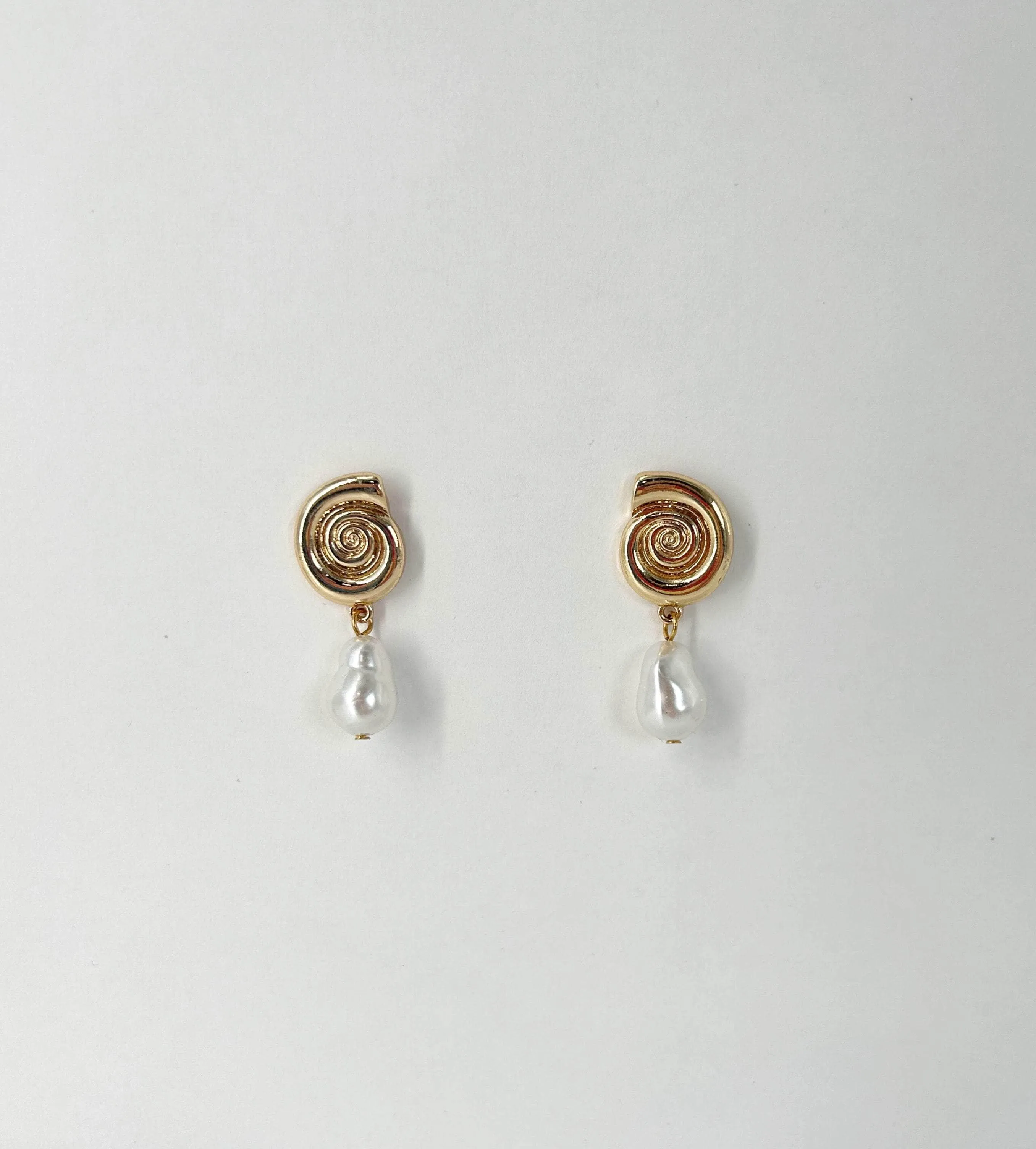 Seashell Pearl Drop Earrings sold by LANE 201 product image thumbnail 3