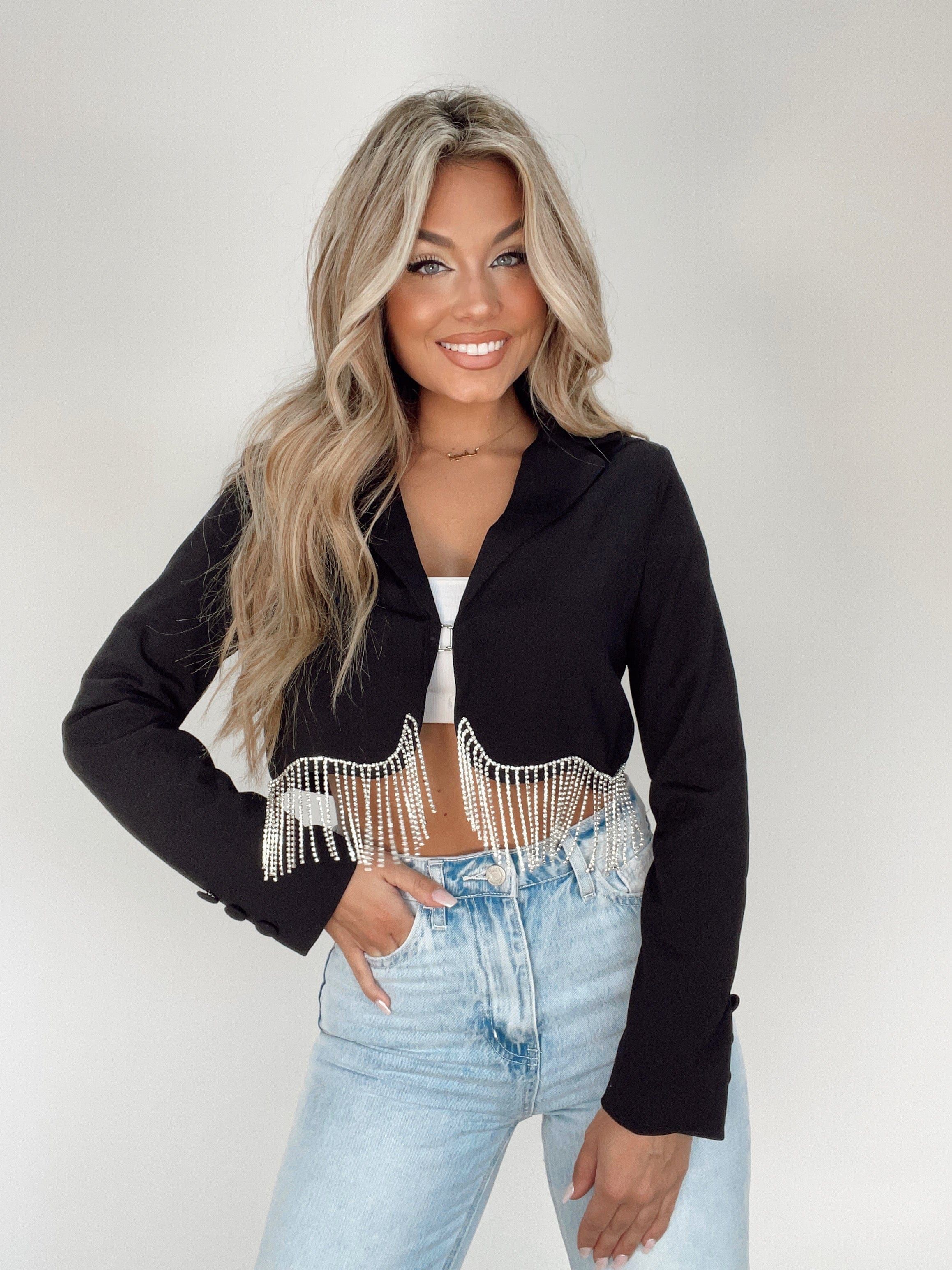 Black Broadway Glam Blazer sold by LANE 201 product image thumbnail 5