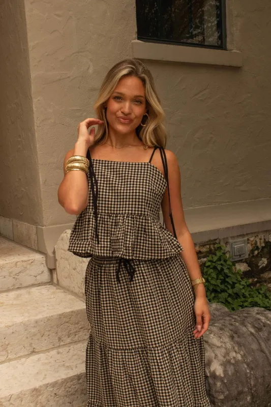 Gingham Grove Top sold by LANE 201