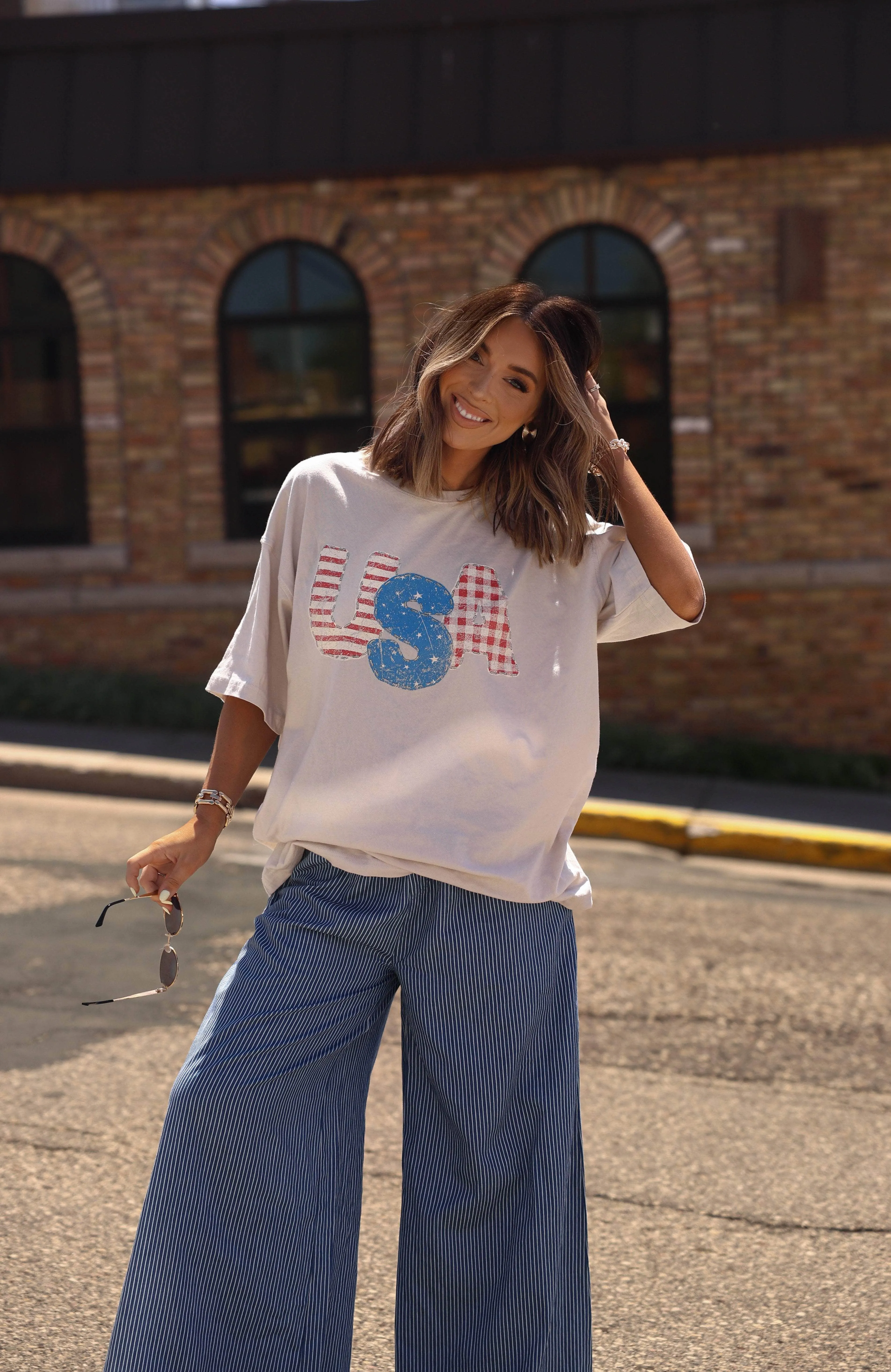 Quilted USA Graphic Tee sold by LANE 201