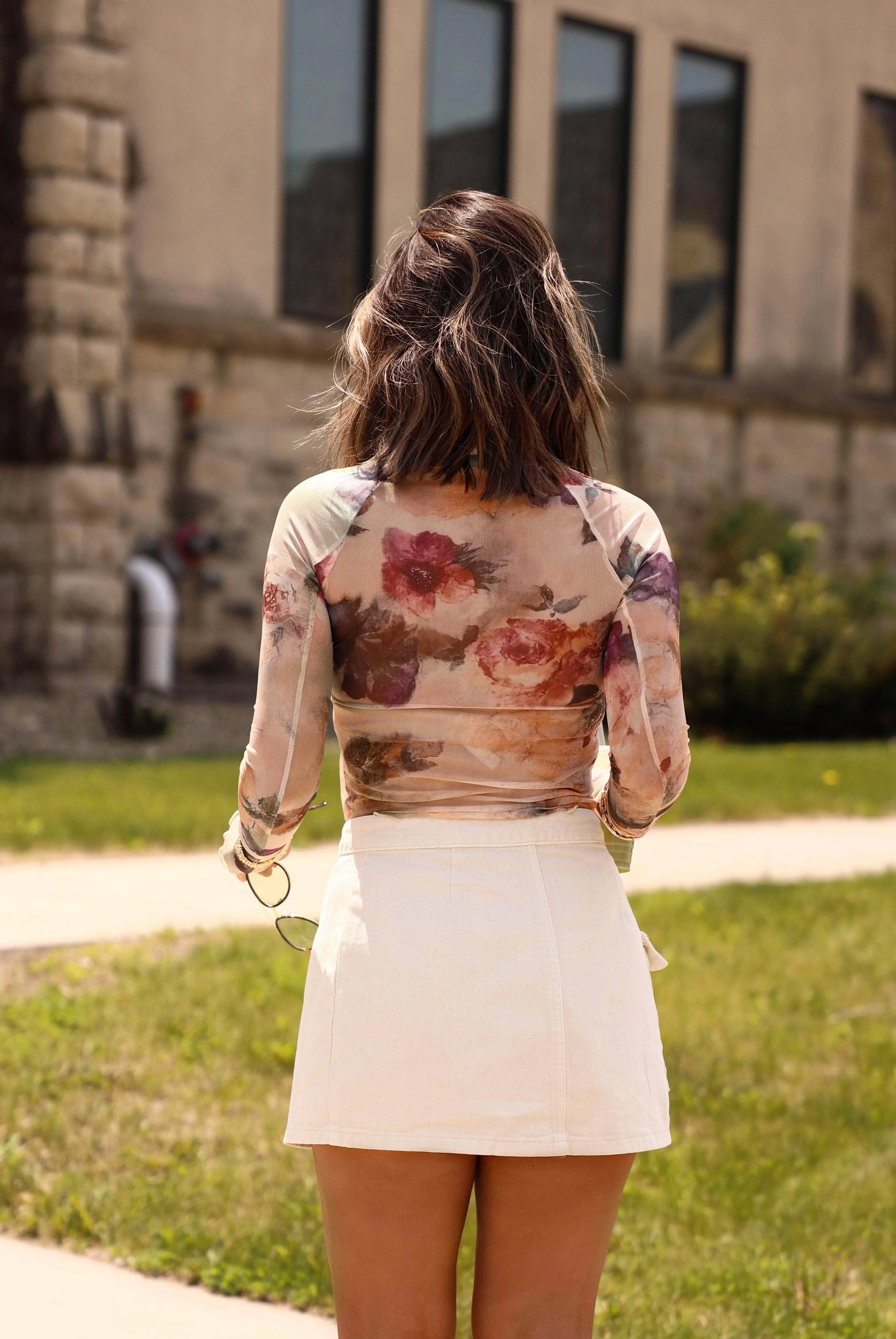 Faded Florals Mesh Top sold by LANE 201 product image thumbnail 3