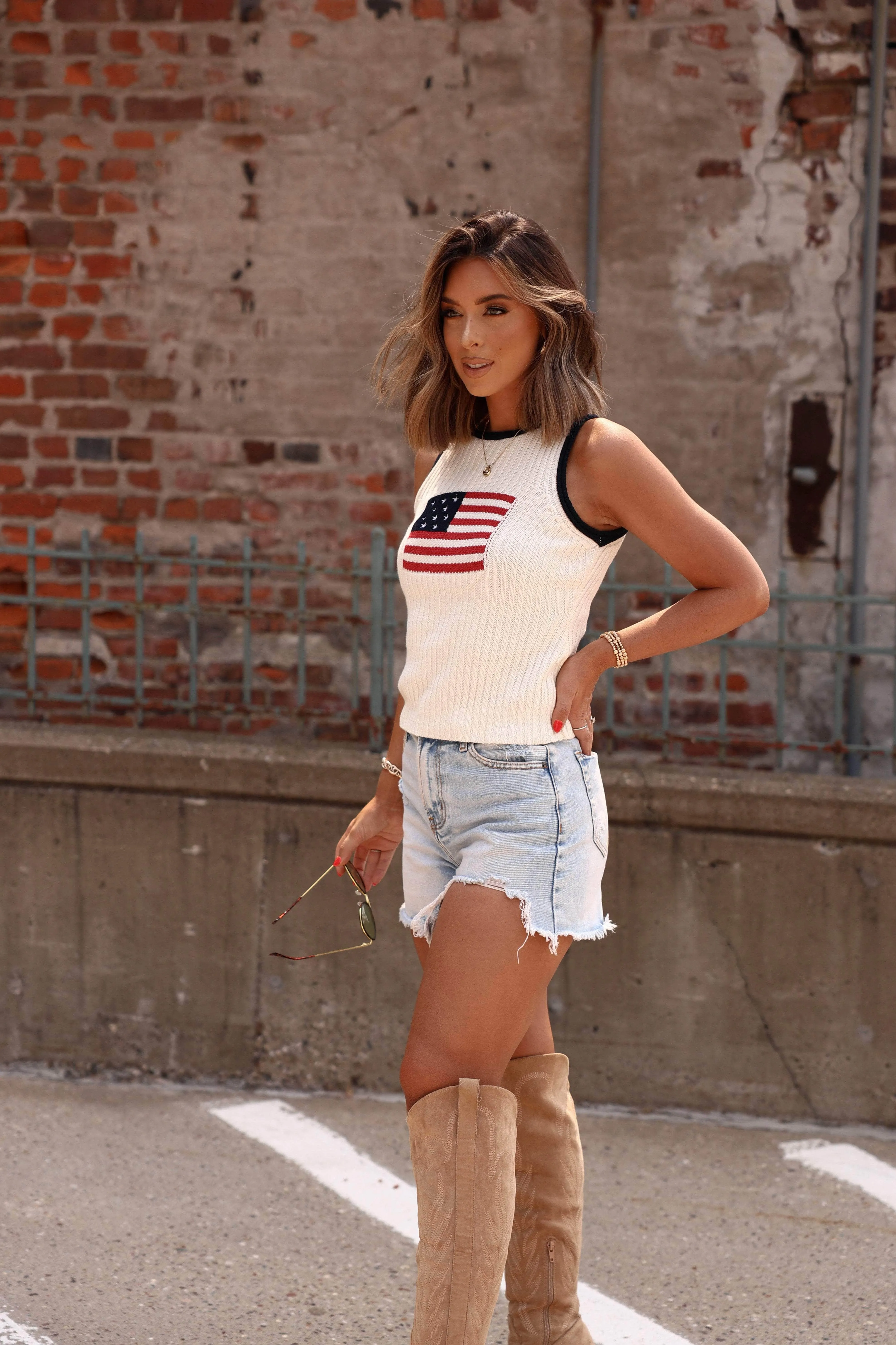The Americana Knit Tank sold by LANE 201 product image thumbnail 5