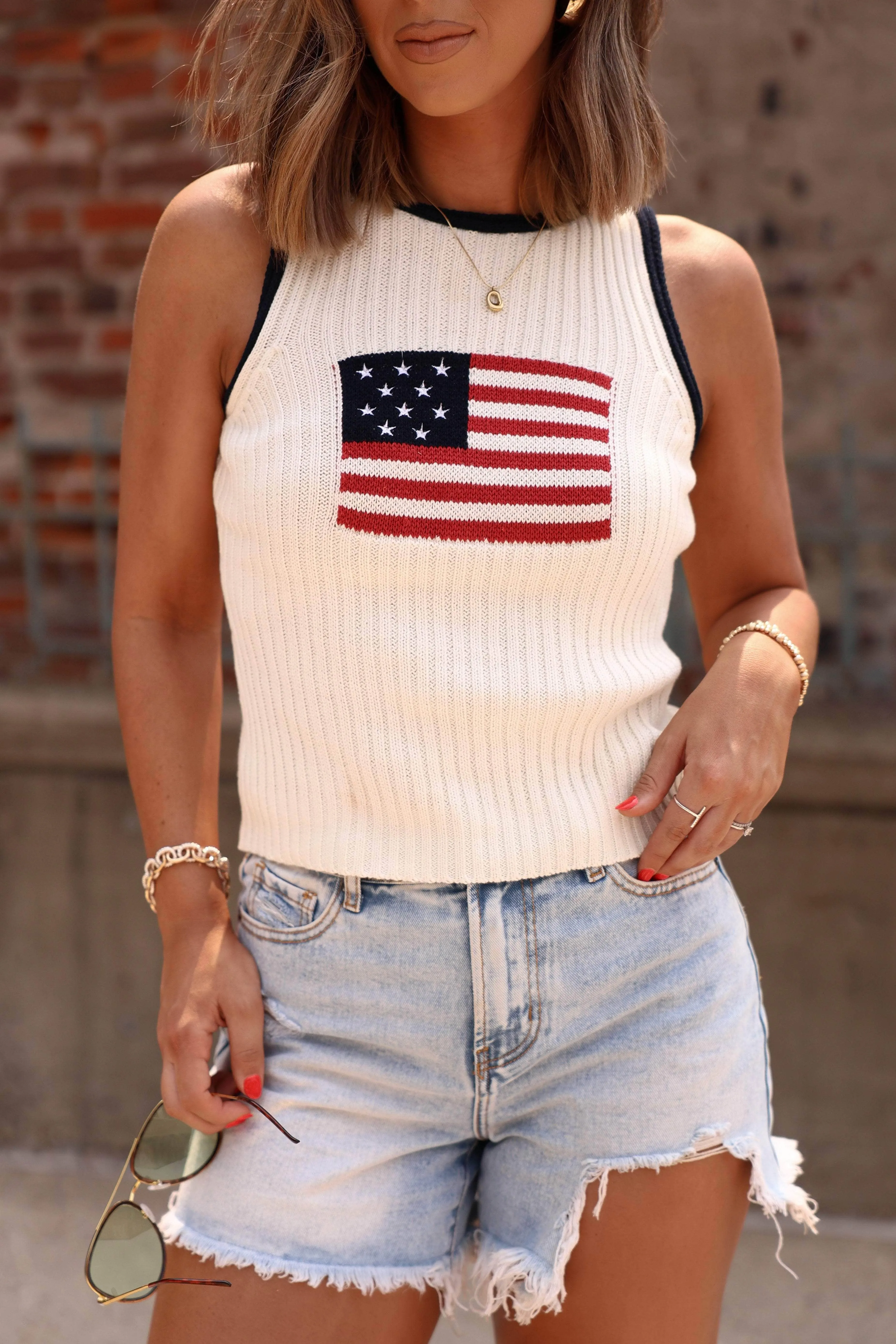 The Americana Knit Tank sold by LANE 201 product image thumbnail 2