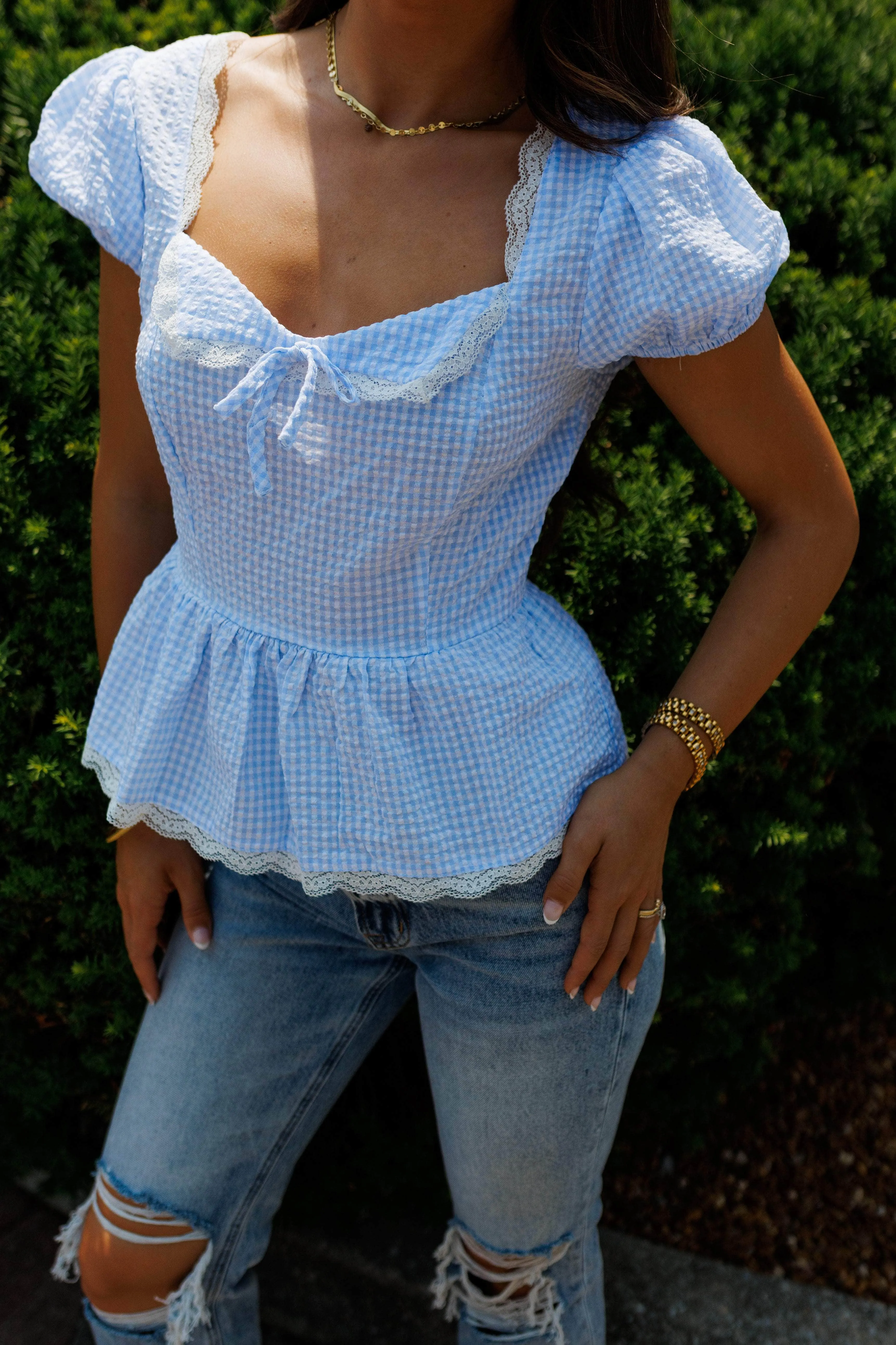 Gingham Grace Top sold by LANE 201 product image thumbnail 2
