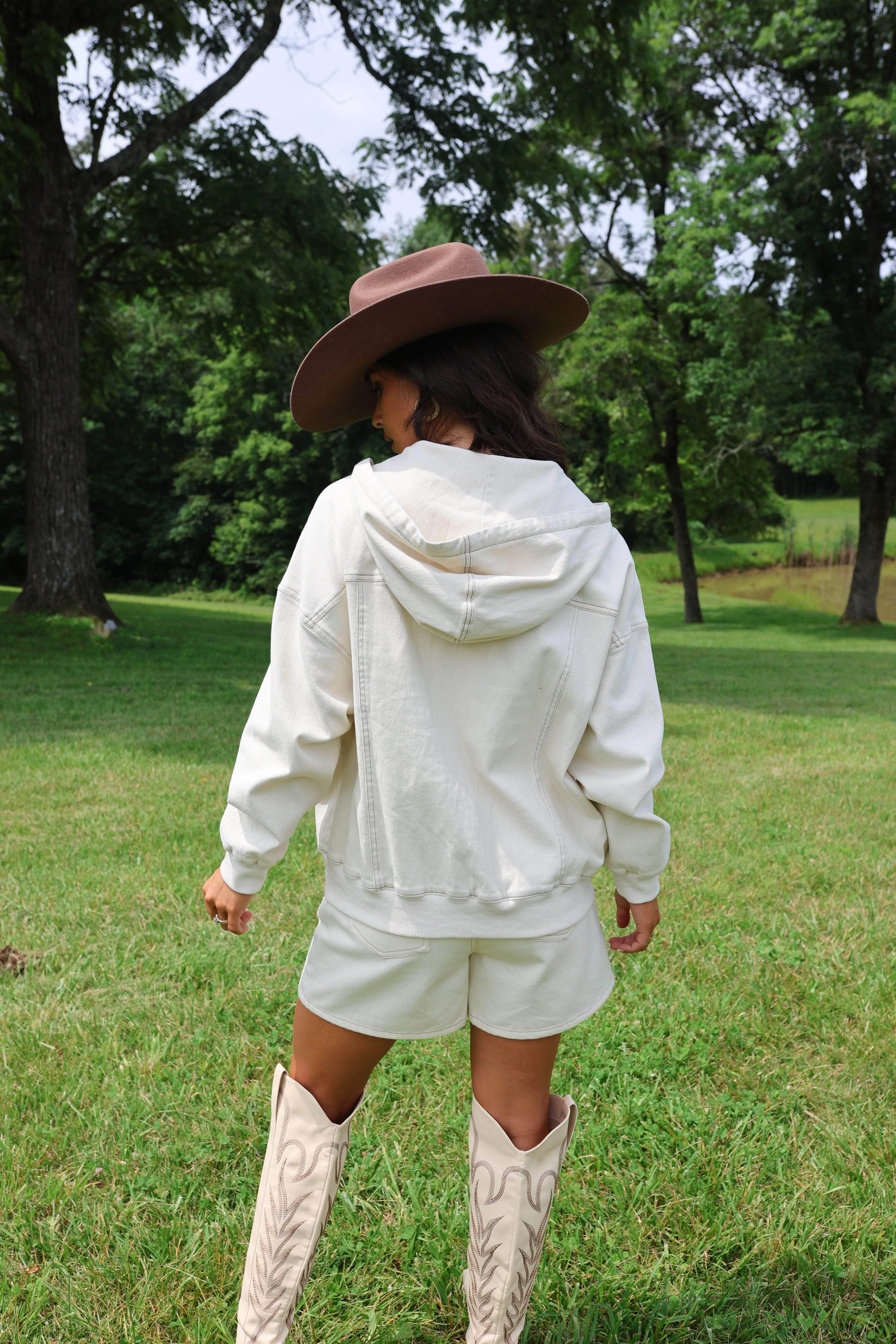 Cream Oversized Hoodie Jacket sold by LANE 201 product image thumbnail 2