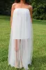 White Tulle Overlay Dress sold by LANE 201