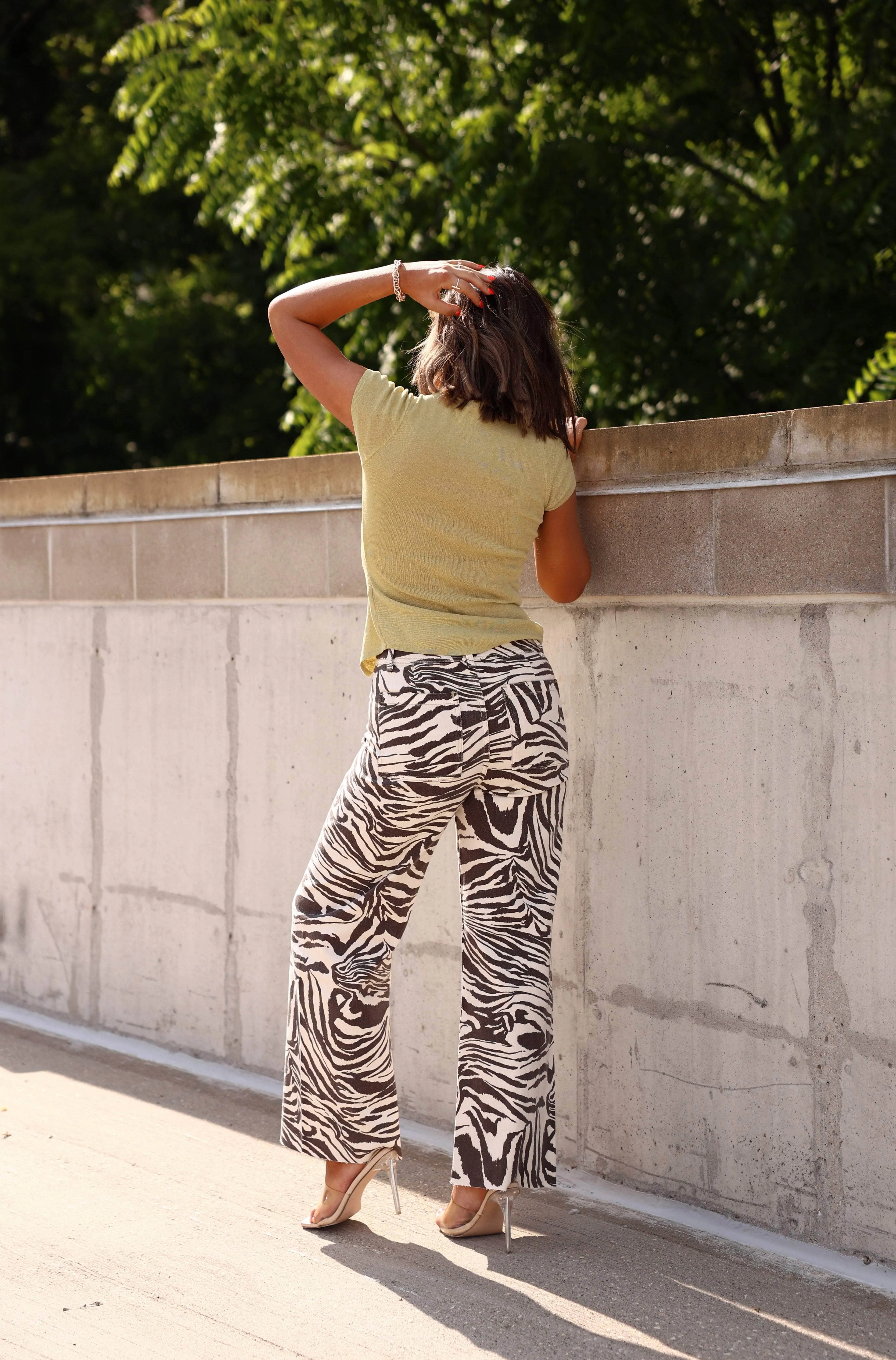 Brown Zebra Print Pants sold by LANE 201 product image thumbnail 2