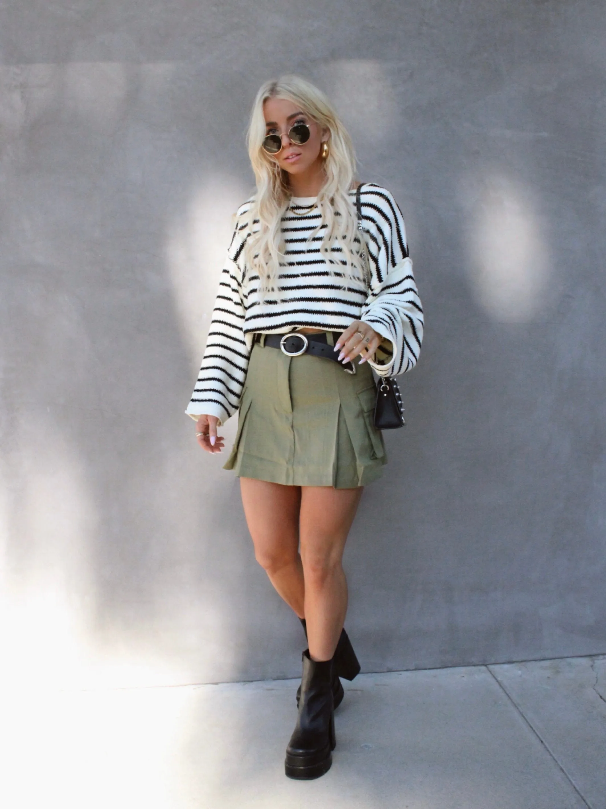 Olive Mini Utility Skirt sold by LANE 201 product image thumbnail 2