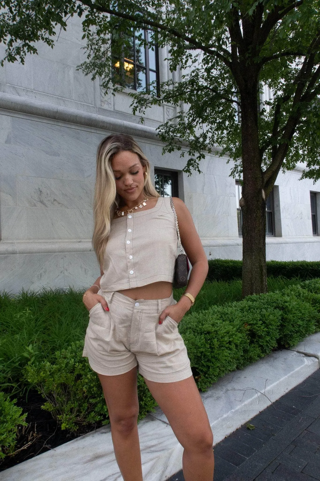 Sahara Linen Shorts sold by LANE 201