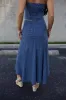 Indigo Gingham Skirt sold by LANE 201