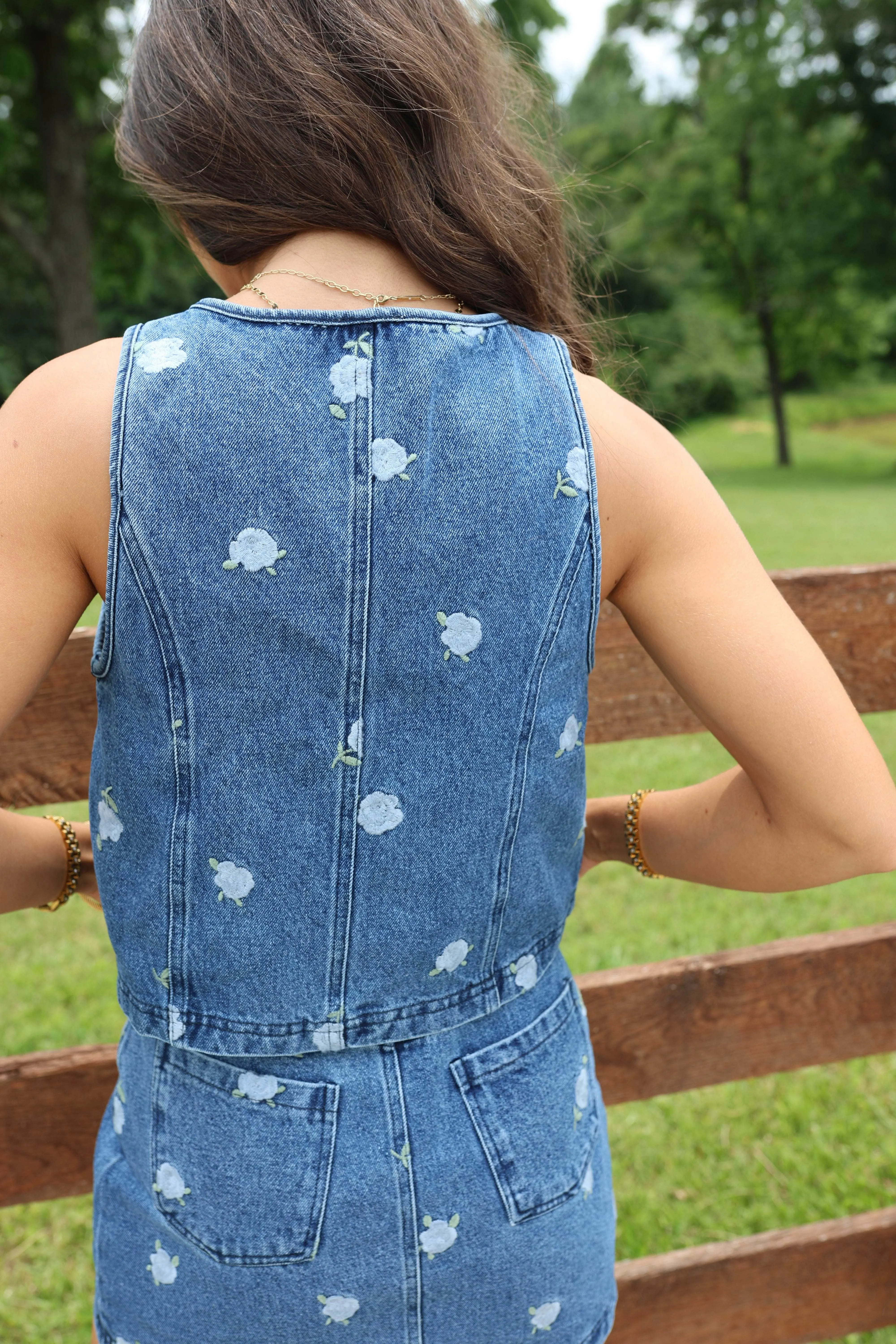 Denim Rose Embroidery Top sold by LANE 201 product image thumbnail 2