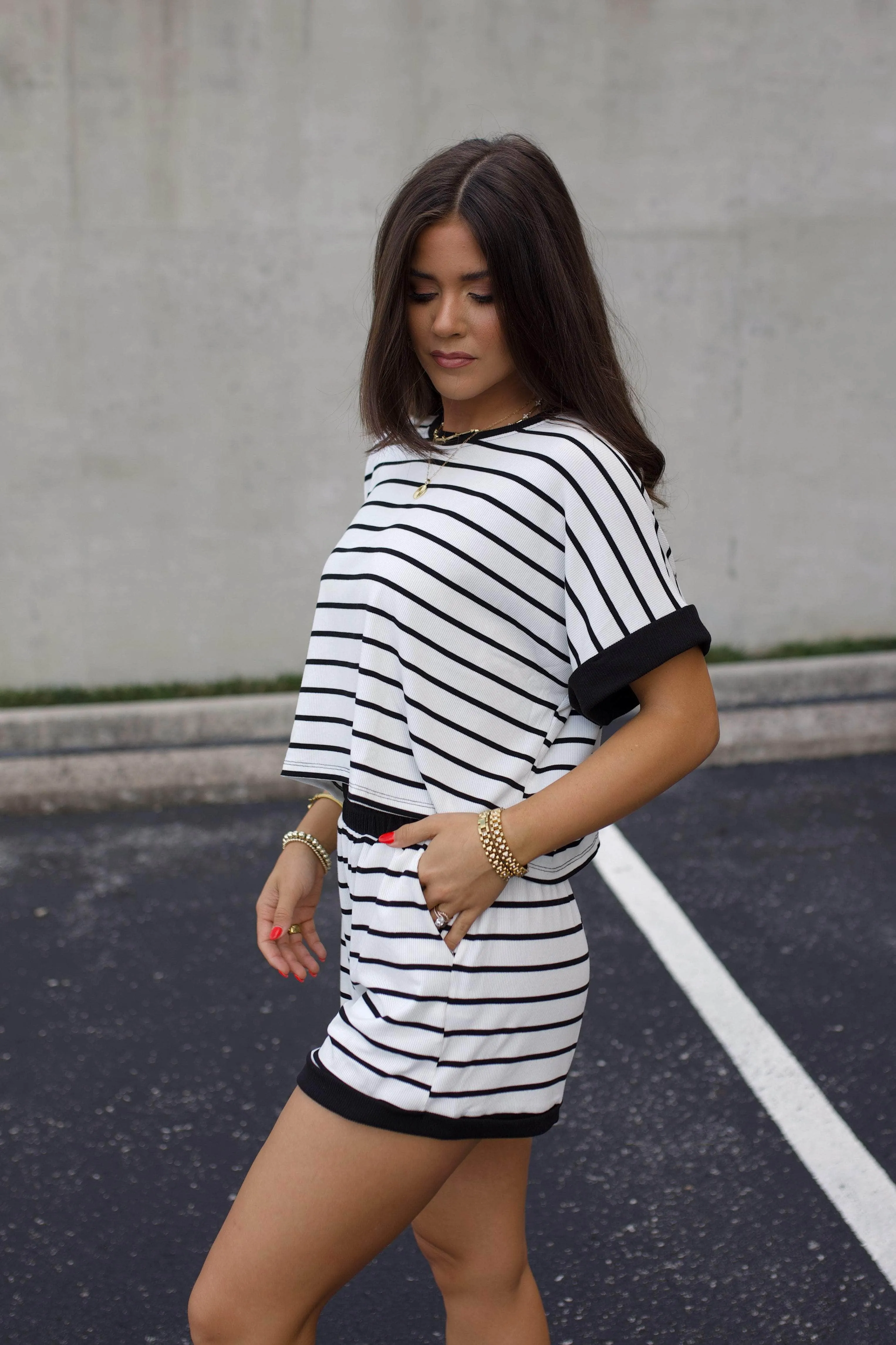 Striped Ribbed Shorts sold by LANE 201 product image thumbnail 4