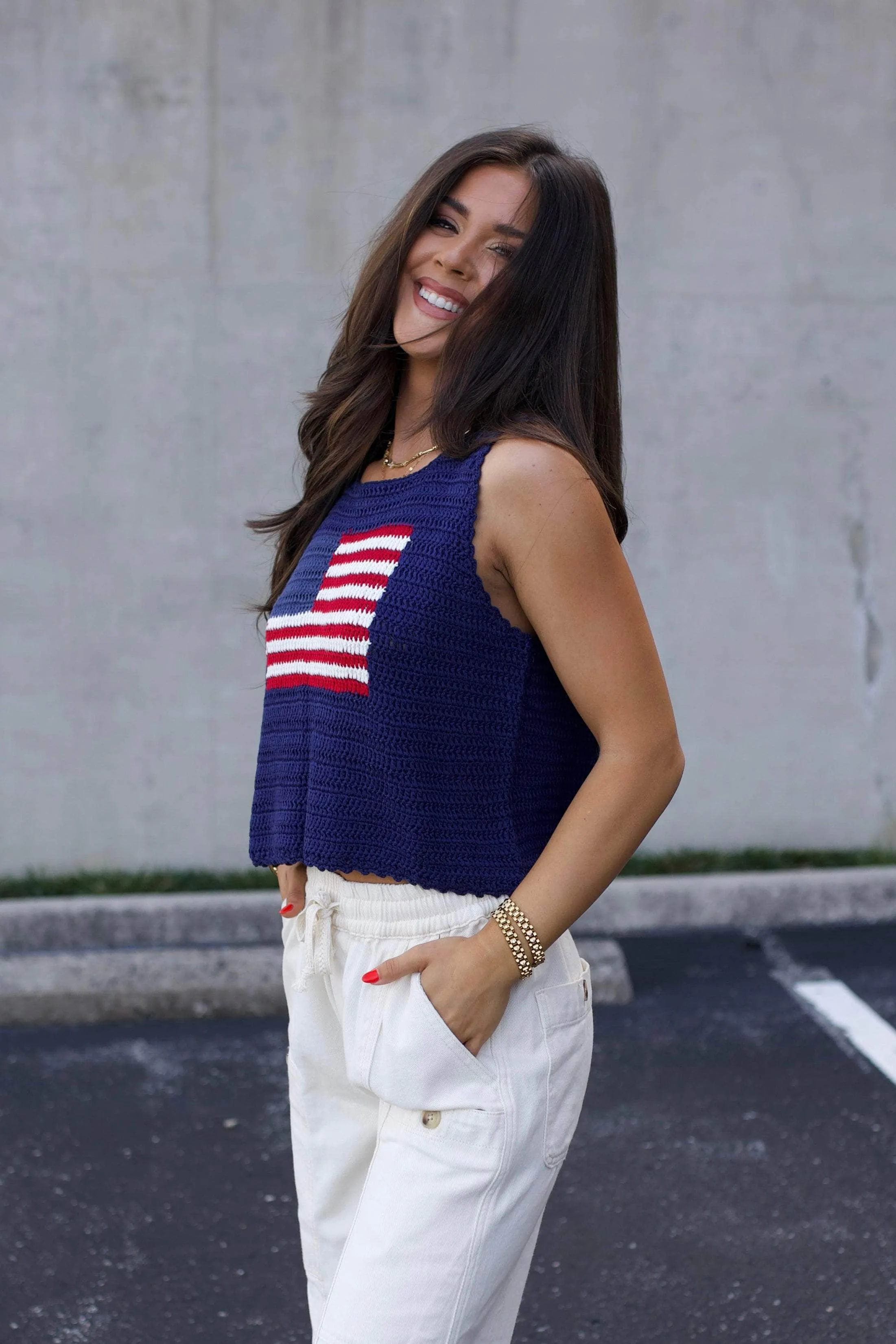 USA Knitted Sweater Tank sold by LANE 201 product image thumbnail 4