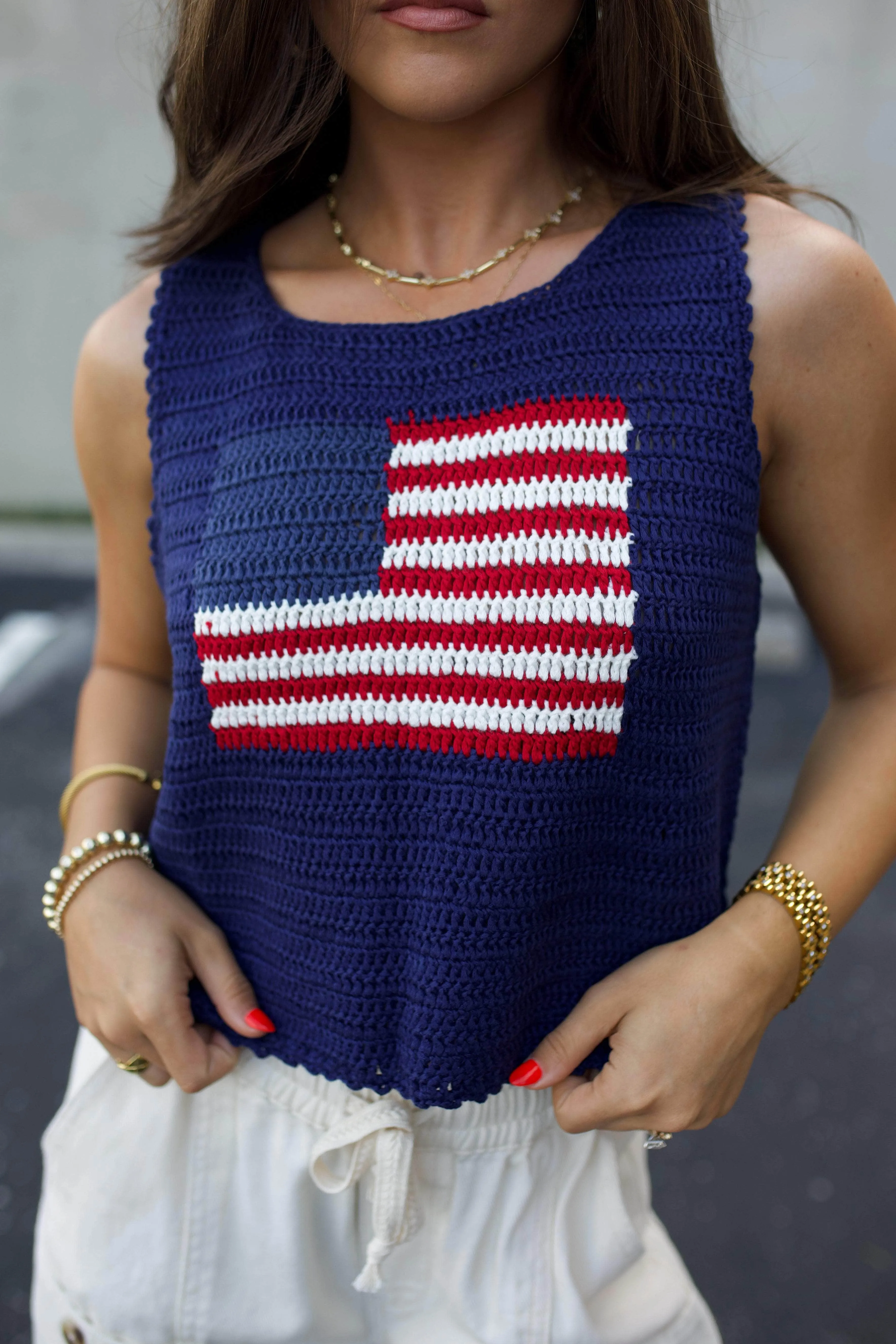 USA Knitted Sweater Tank sold by LANE 201 product image thumbnail 2