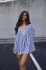Royal Striped Romper sold by LANE 201