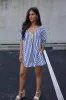 Royal Striped Romper sold by LANE 201