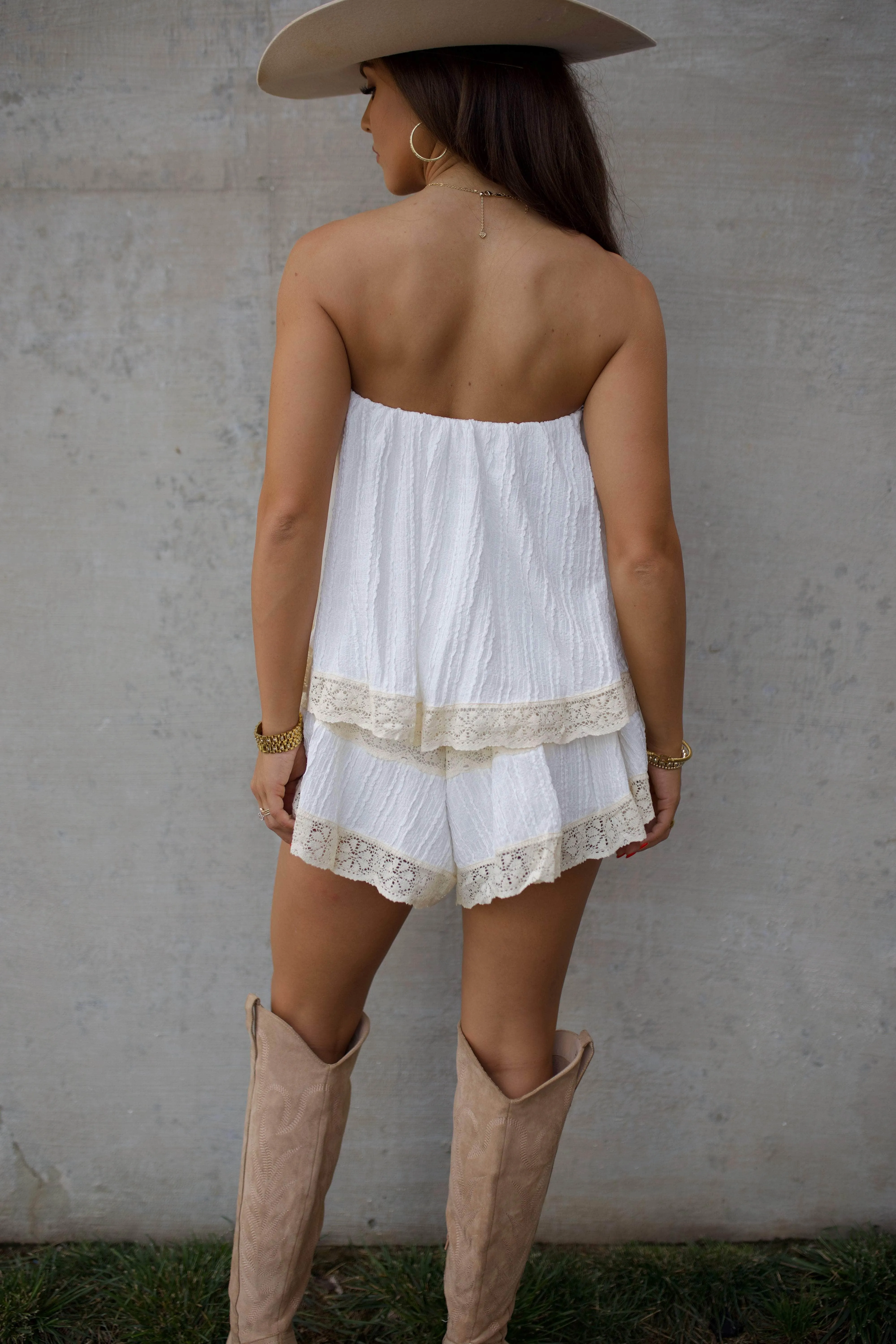 Lacey Tube Romper sold by LANE 201 product image thumbnail 2