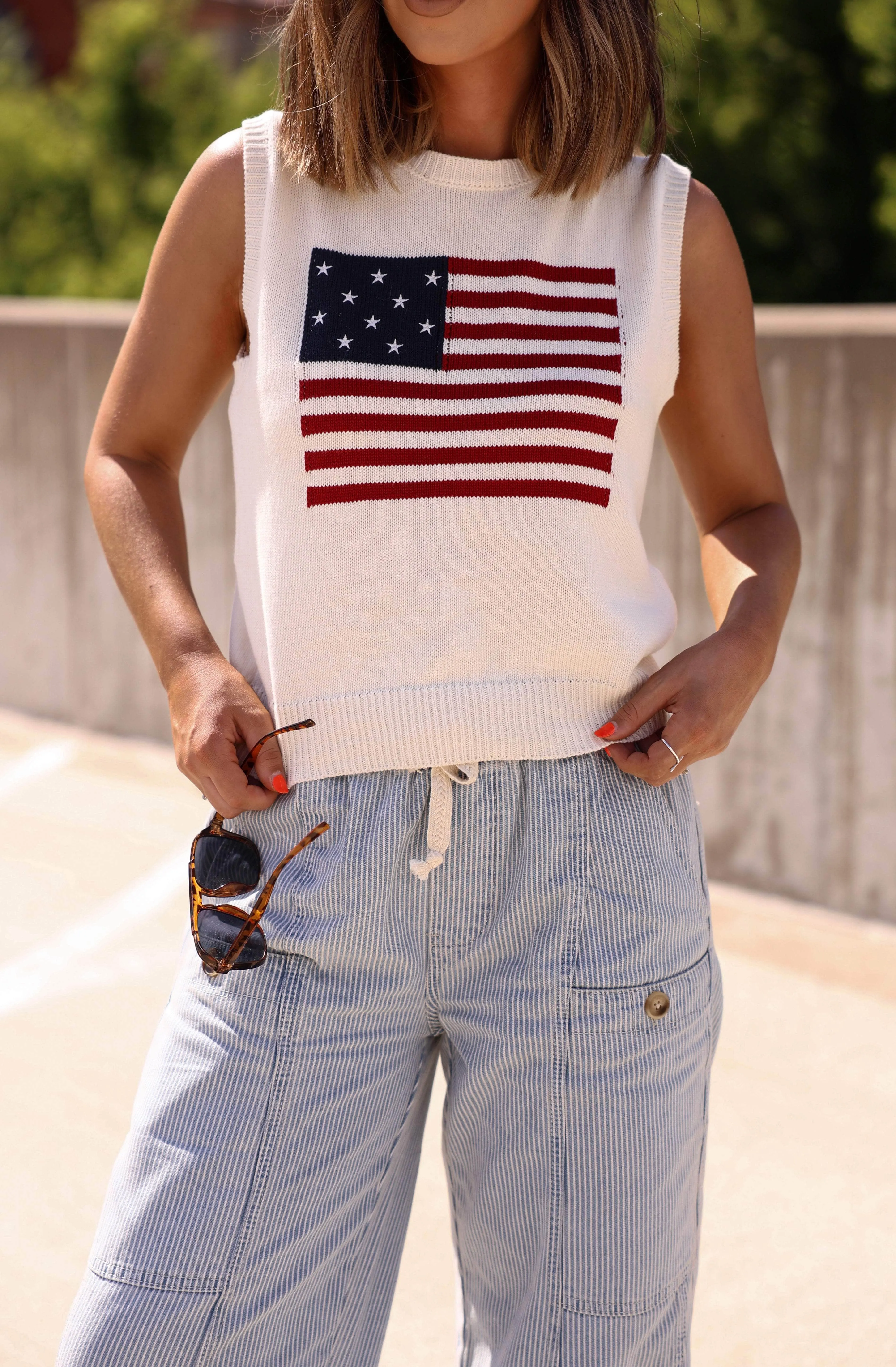 American Flag Knit Tank sold by LANE 201 product image thumbnail 2