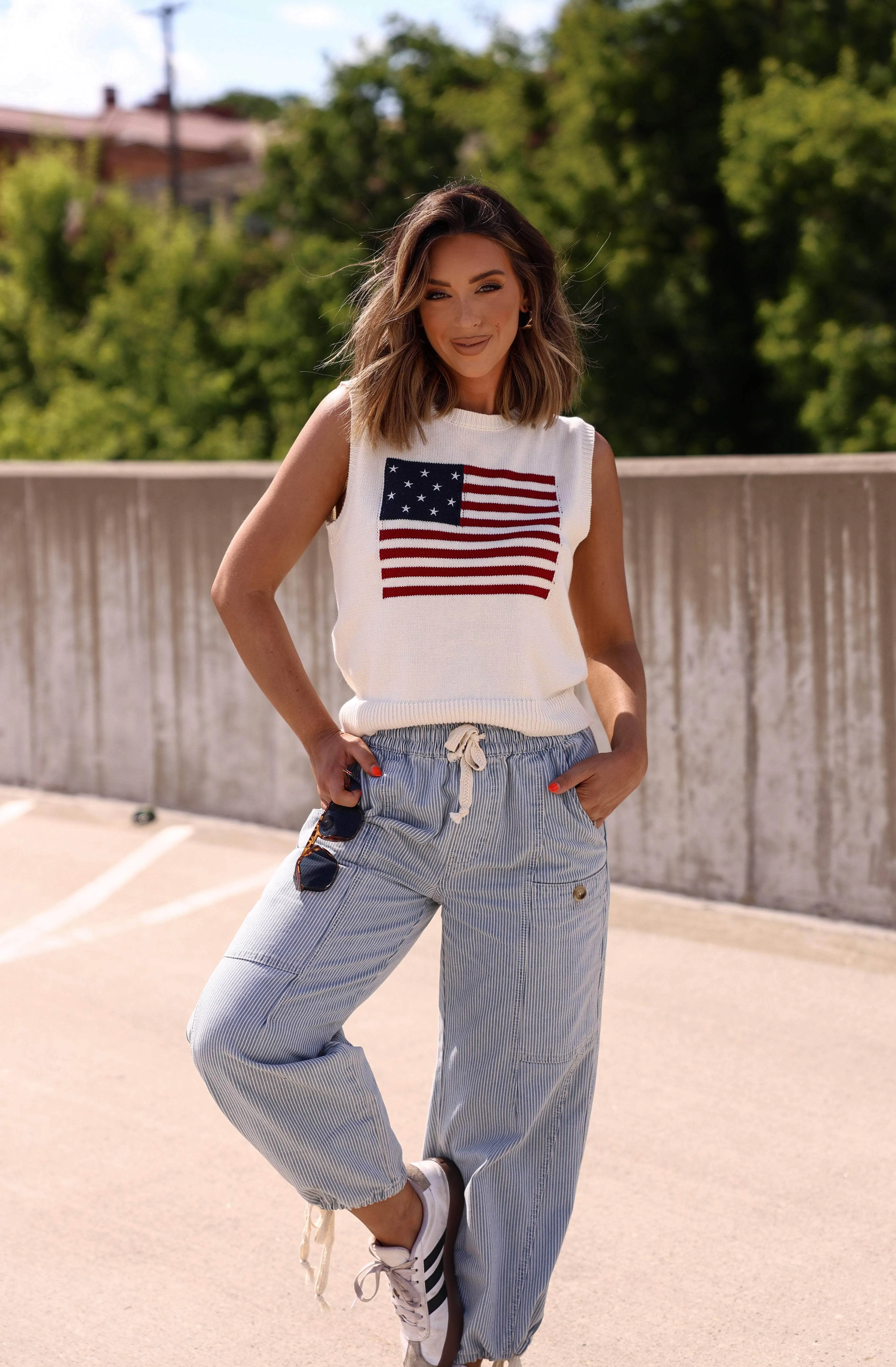 American Flag Knit Tank sold by LANE 201 product image thumbnail 4
