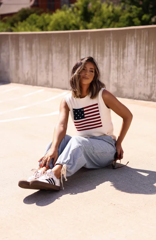 American Flag Knit Tank sold by LANE 201