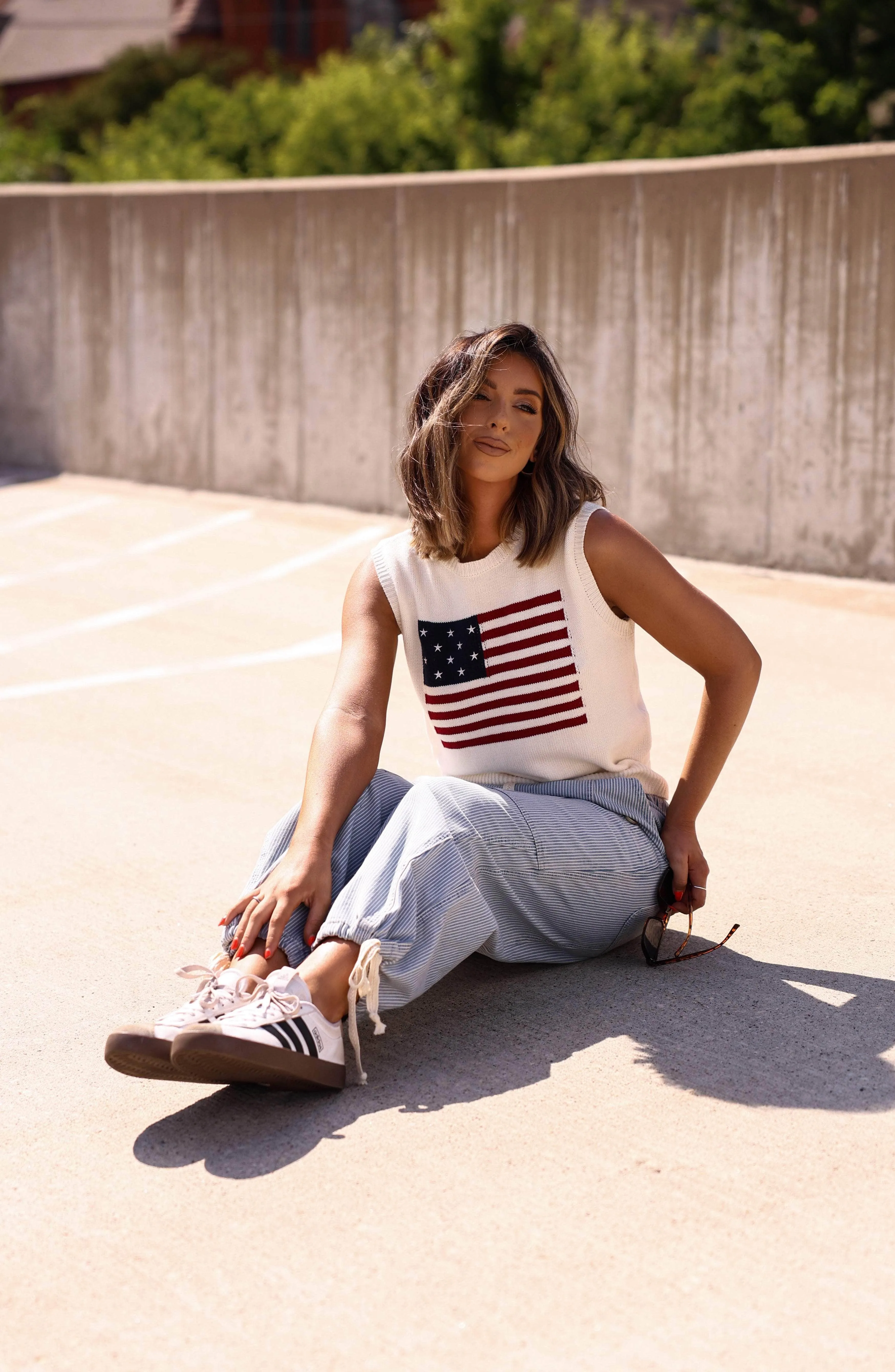American Flag Knit Tank sold by LANE 201