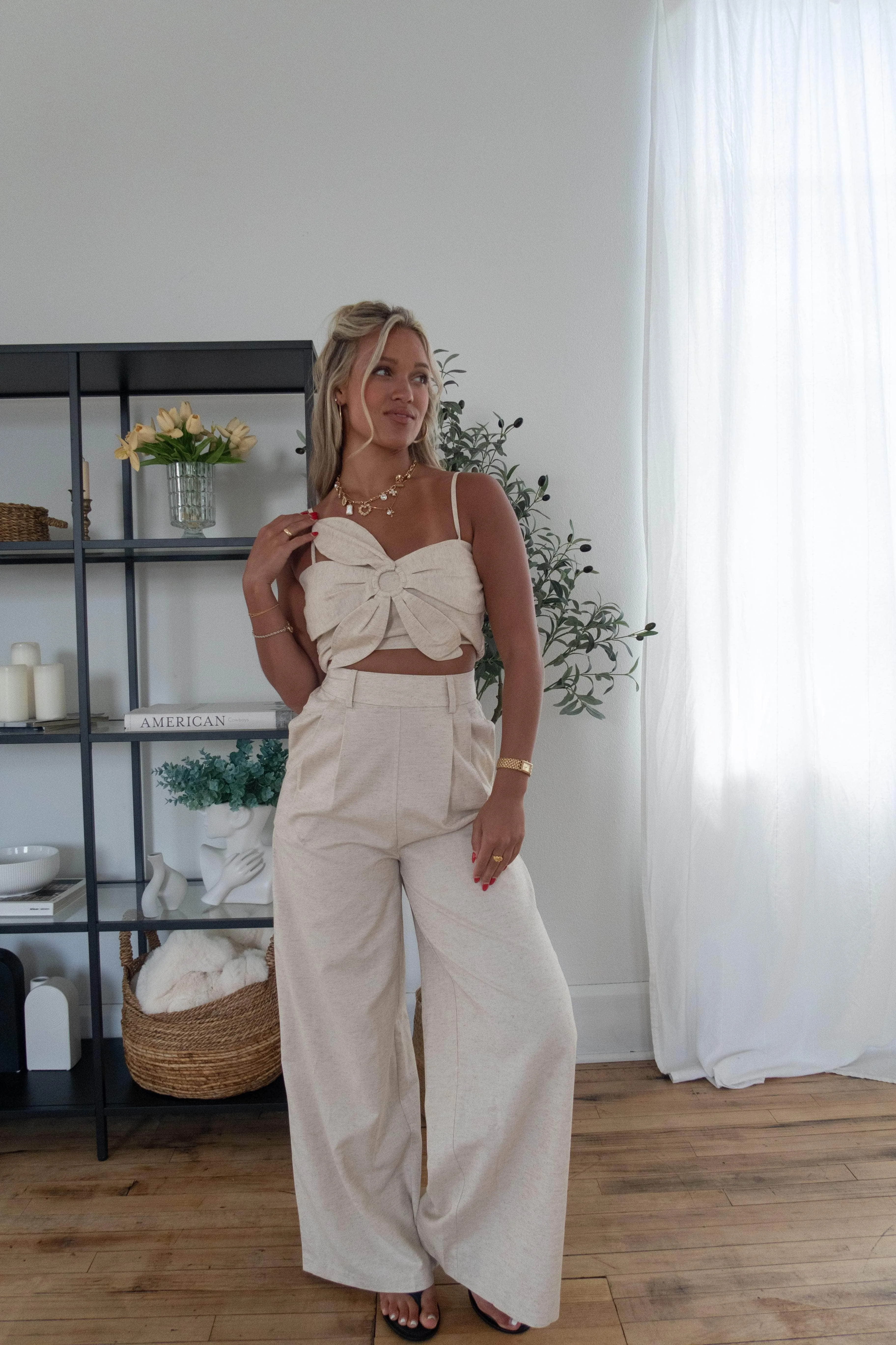 Linen Bloom Trousers sold by LANE 201 product image thumbnail 4