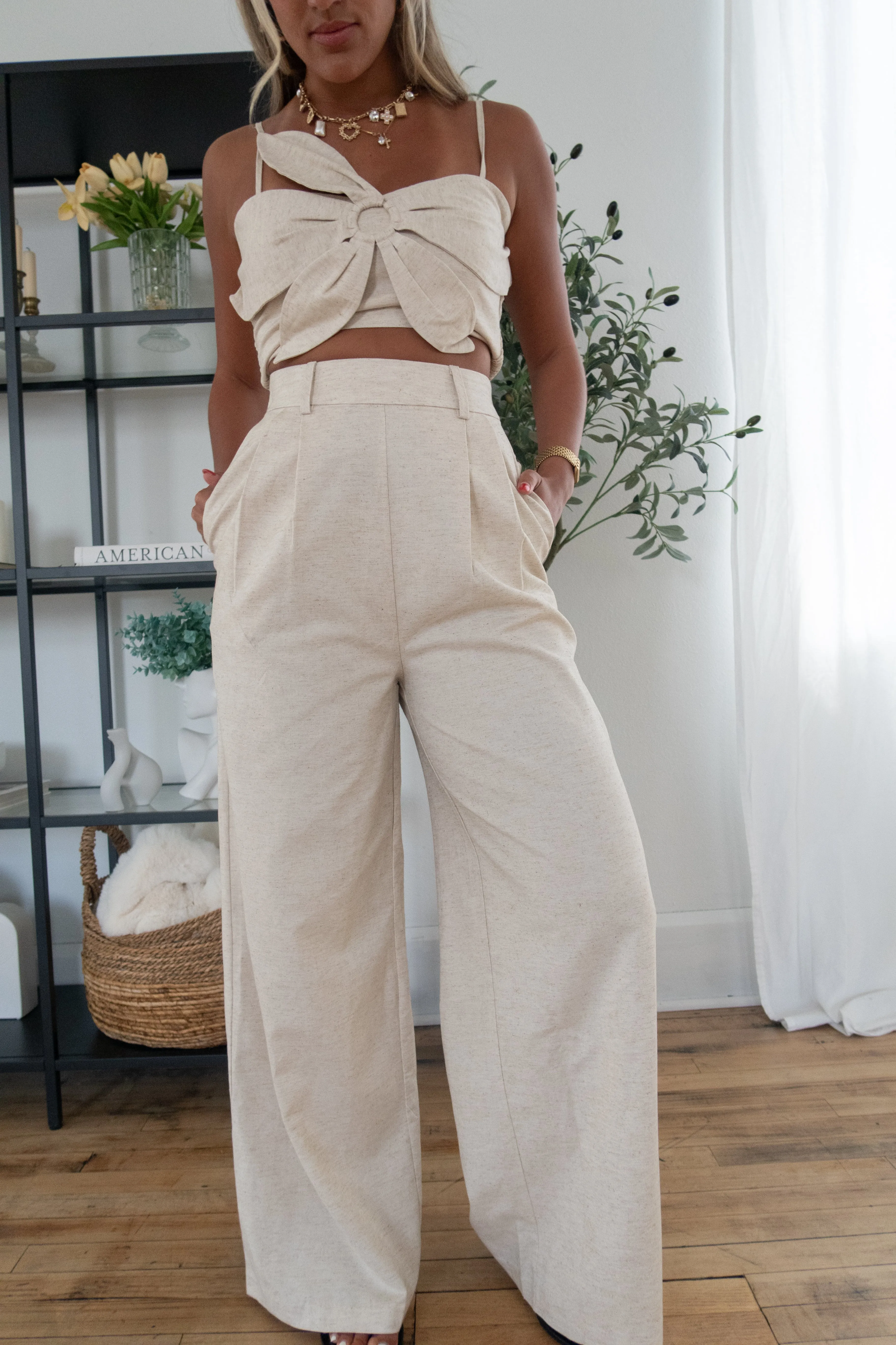 Linen Bloom Trousers sold by LANE 201 product image thumbnail 3