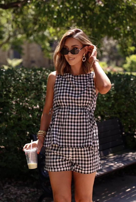 Café Gingham Top sold by LANE 201