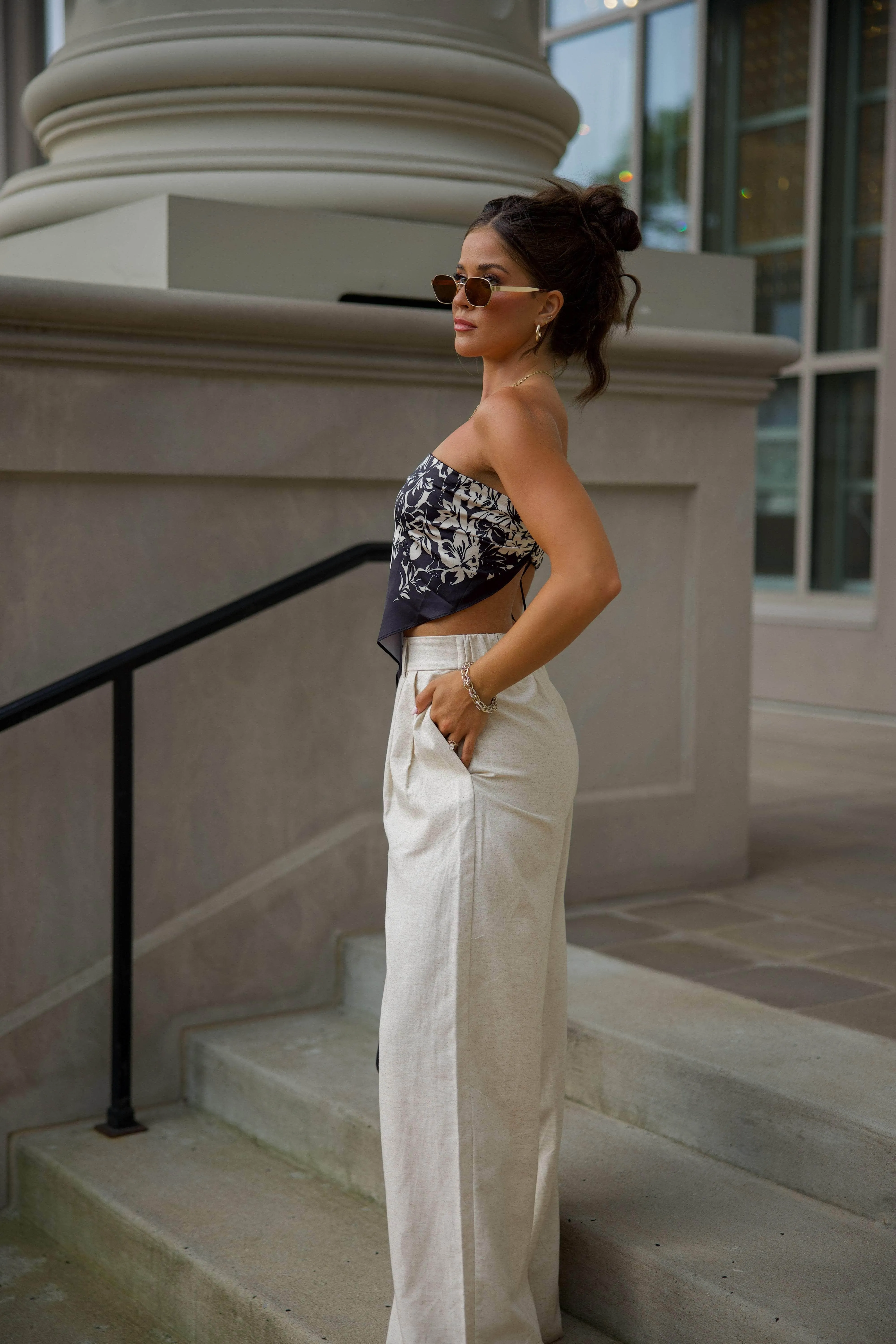 Satin Floral Bandana Top sold by LANE 201 product image thumbnail 4