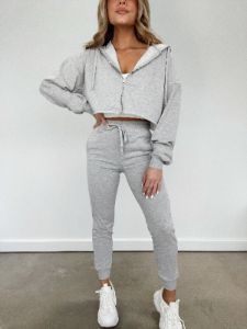 Heather Grey Fit For It Joggers sold by LANE 201